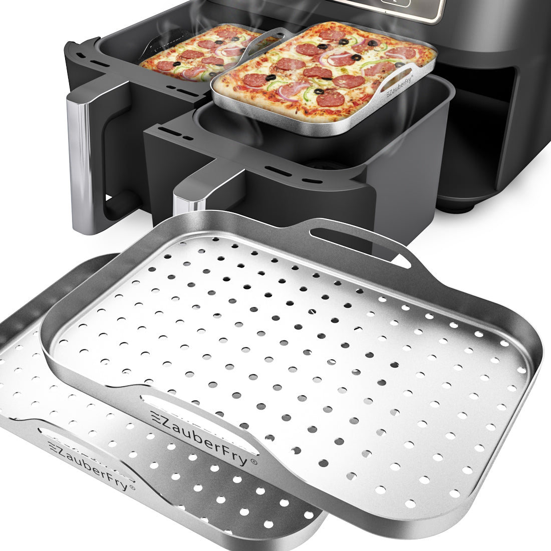 ZauberFry | Pizzaeinsatz aus Edelstahl (2er-Set)