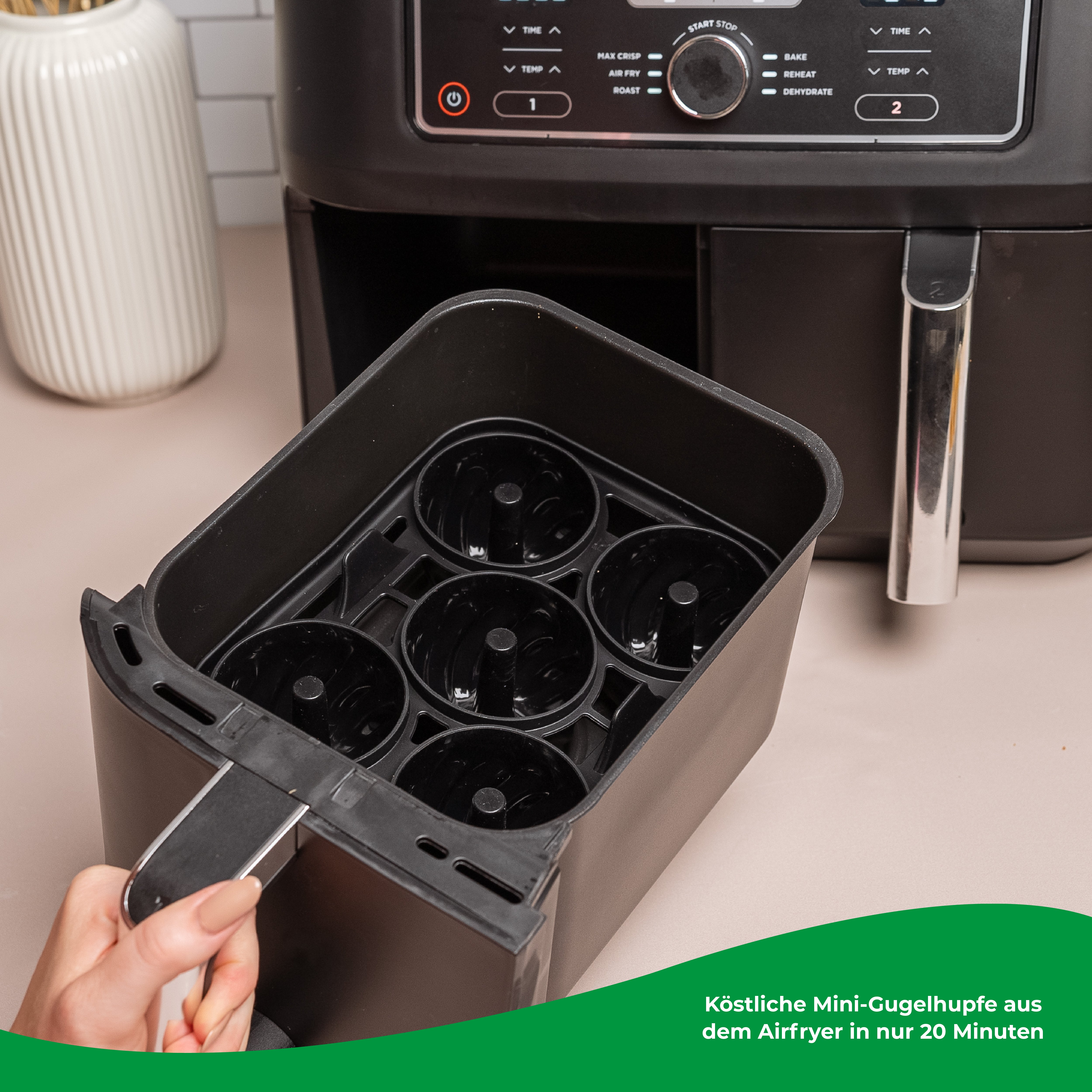 ZauberFry - Backform „Mini-Gugelhupf“ kompatibel mit Ninja Airfryer (2er-Set)