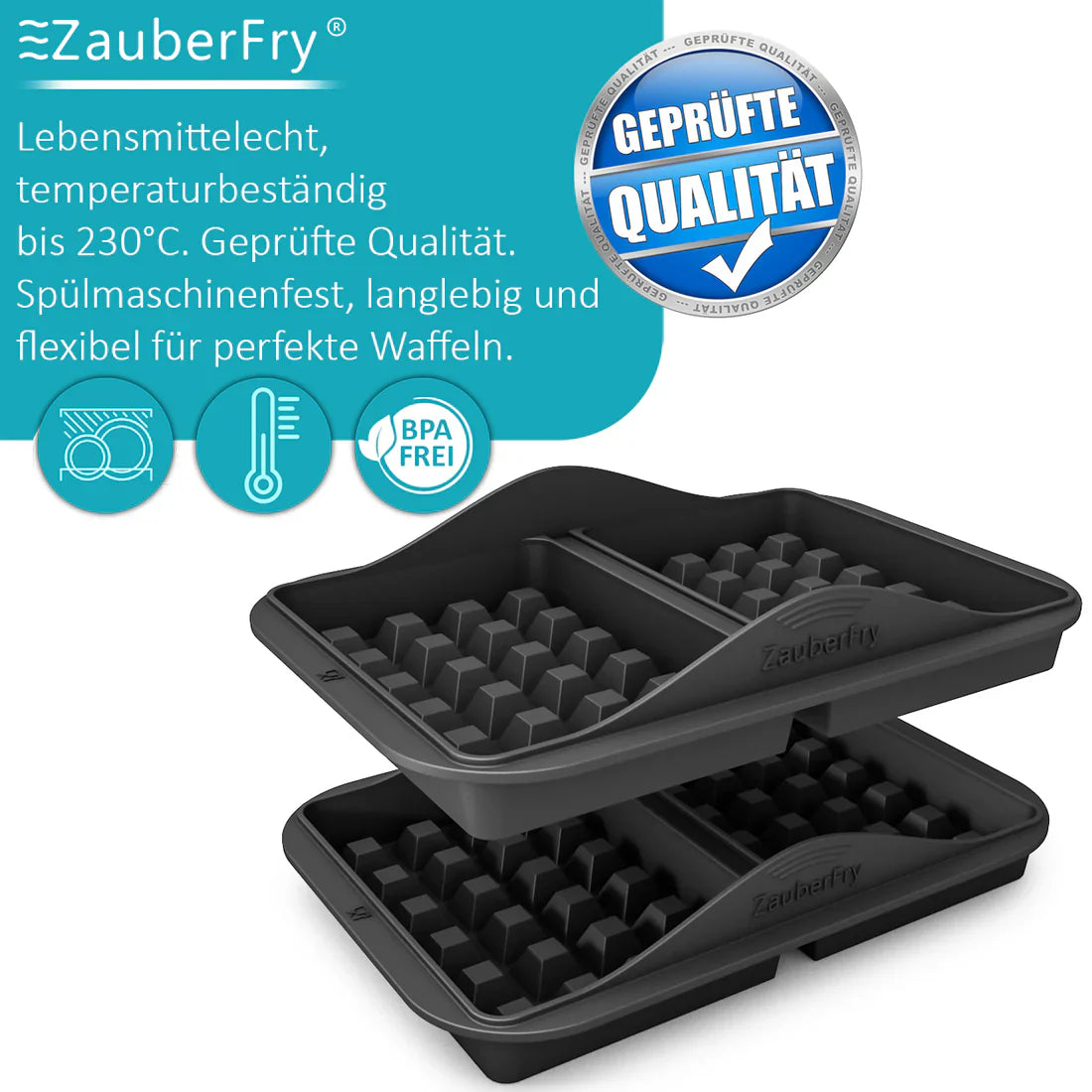 ZauberFry - Backform Waffeleinsatz kompatibel mit Ninja Airfryer (2er-Set)