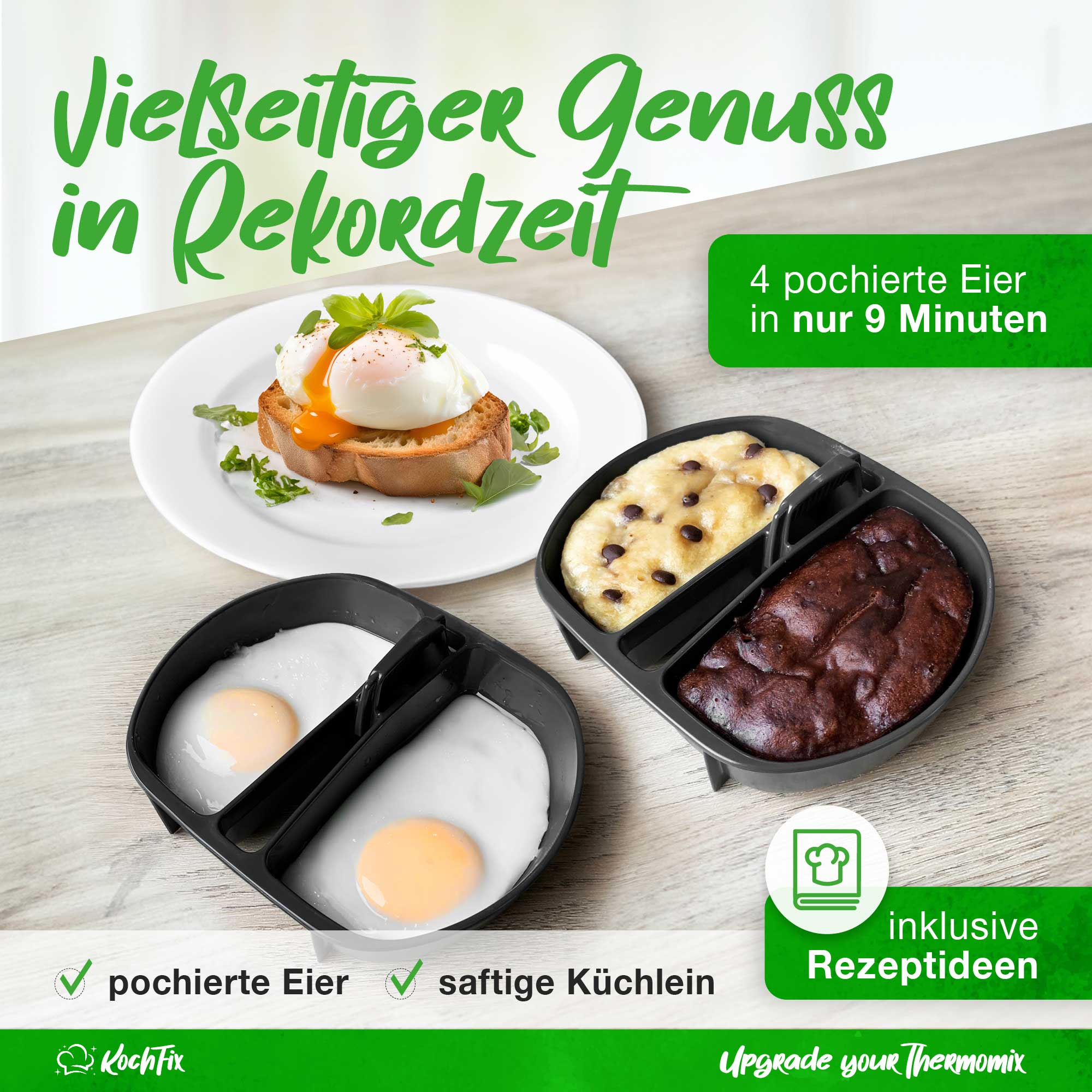 KochFix | 2er-Set Garschalen für Thermomix TM6, TM5, TM31