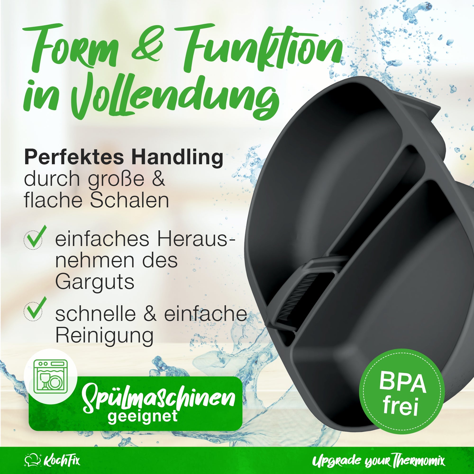 KochFix | 2er-Set Garschalen für Thermomix TM6, TM5, TM31
