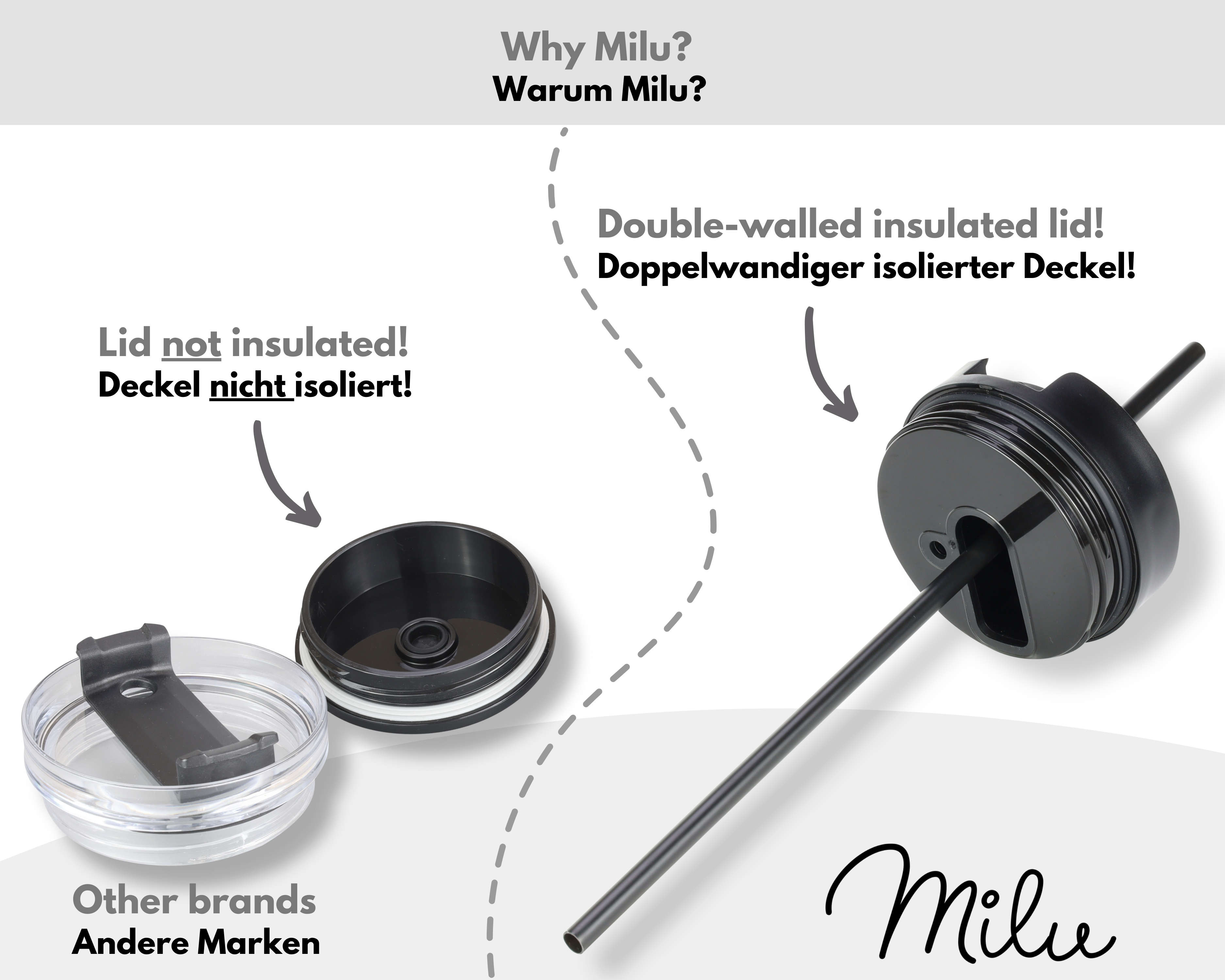 Milu Edelstahl Tumbler-Set 1200 ml, 3-tlg., 3D Leoparden-Print, mit Trinkhalm