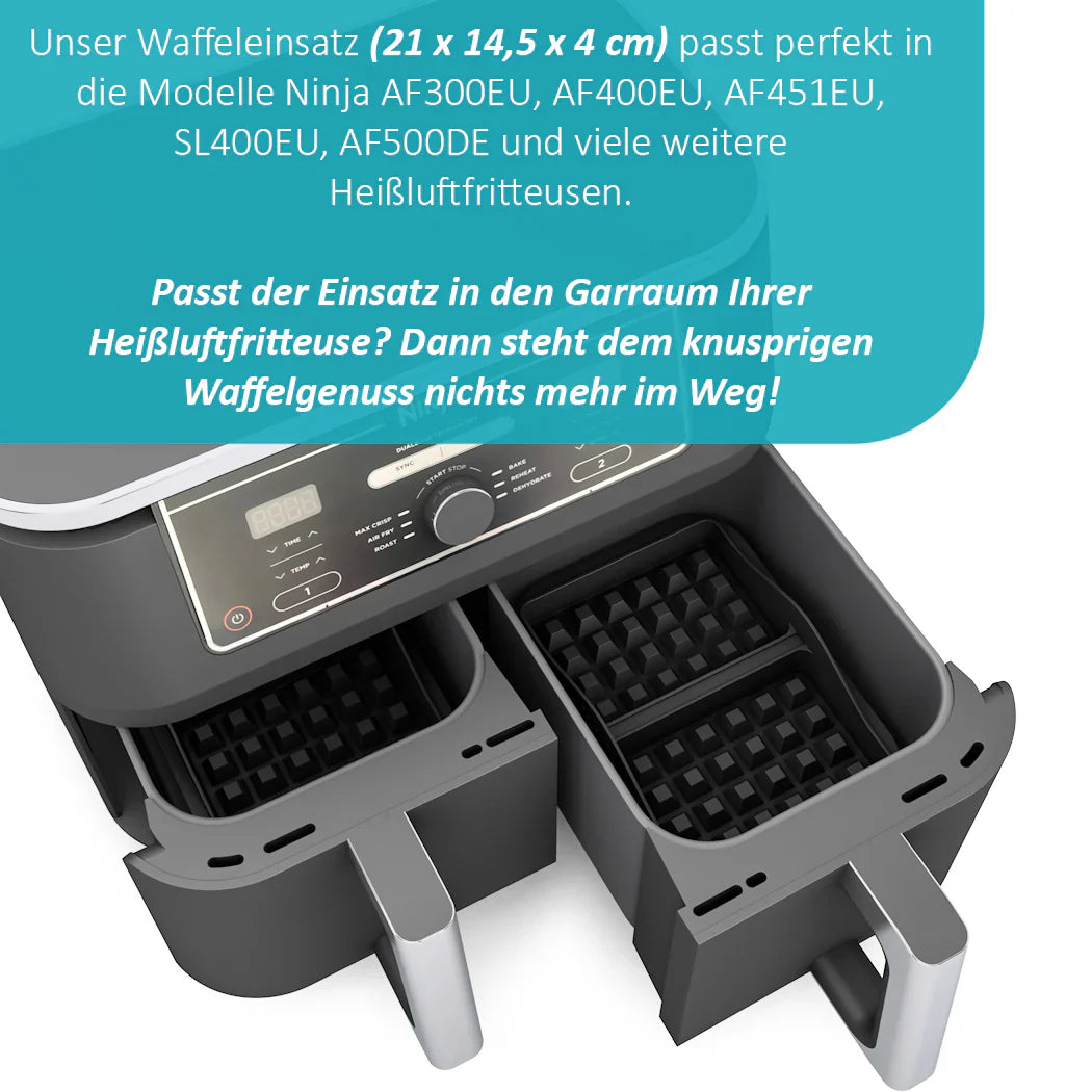 ZauberFry - Backform Waffeleinsatz kompatibel mit Ninja Airfryer (2er-Set)