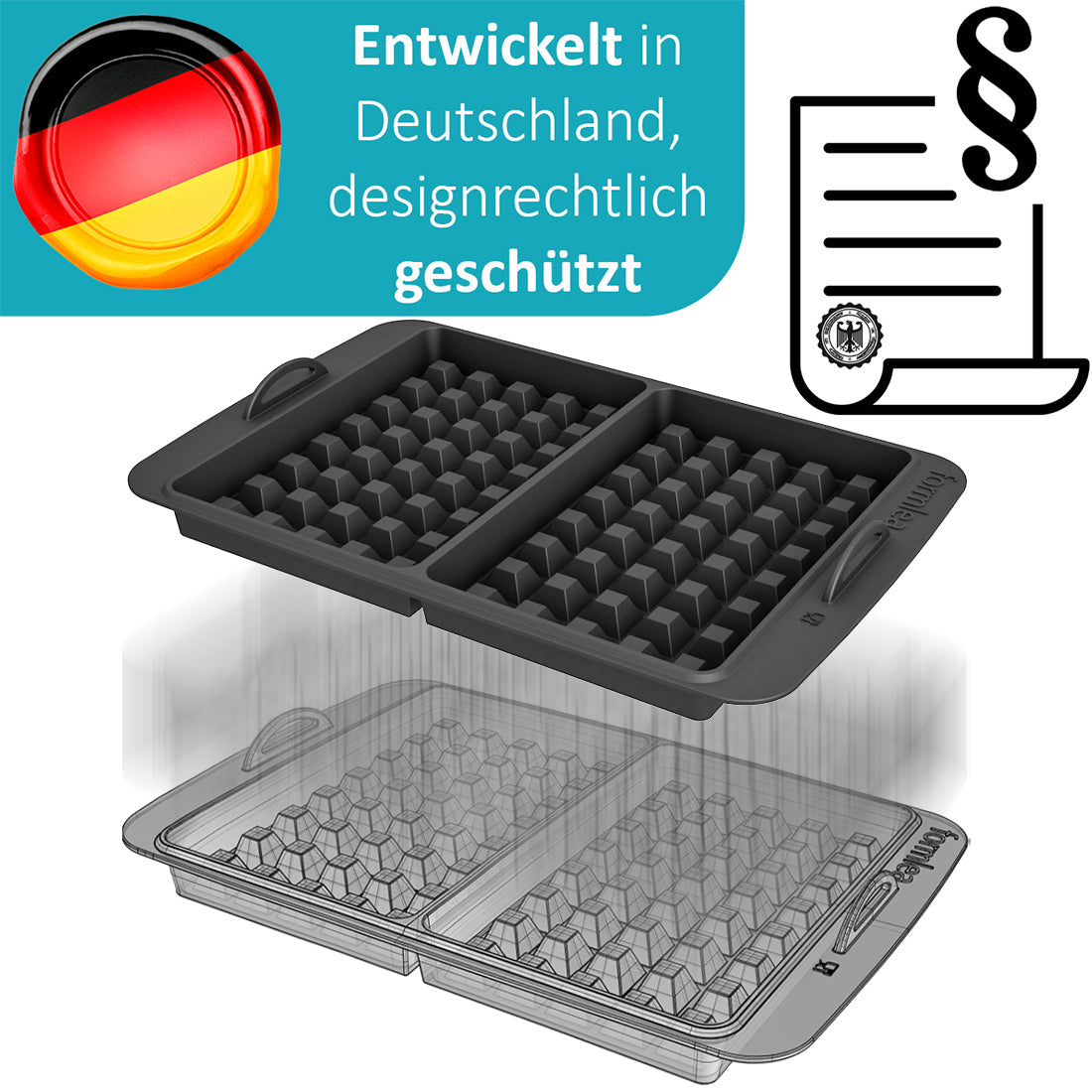 ZauberFry | Waffeleinsatz kompatibel mit Tefal OptiGrill Standardmodellen, 4in1, 2in1, Elite, Plus+