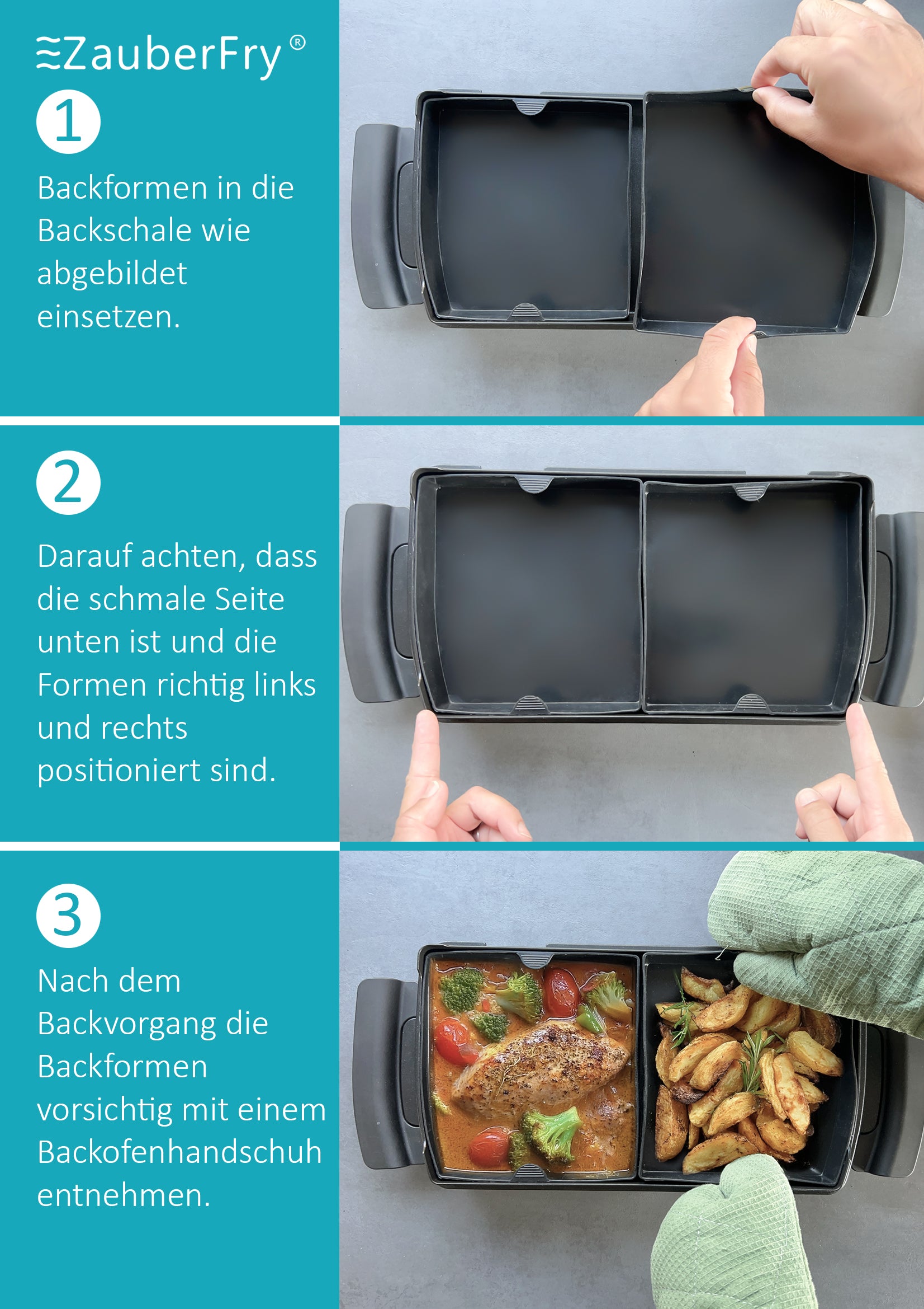 ZauberFry | Backschalenteiler kompatibel mit Tefal OptiGrill XL, Elite, Plus