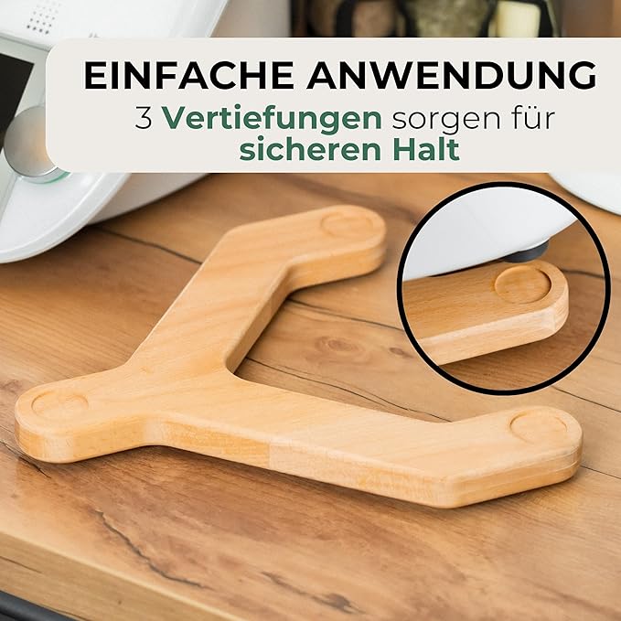 STERNEKOCH Gleitbrett aus Buchenholz für Thermomix TM6, TM5