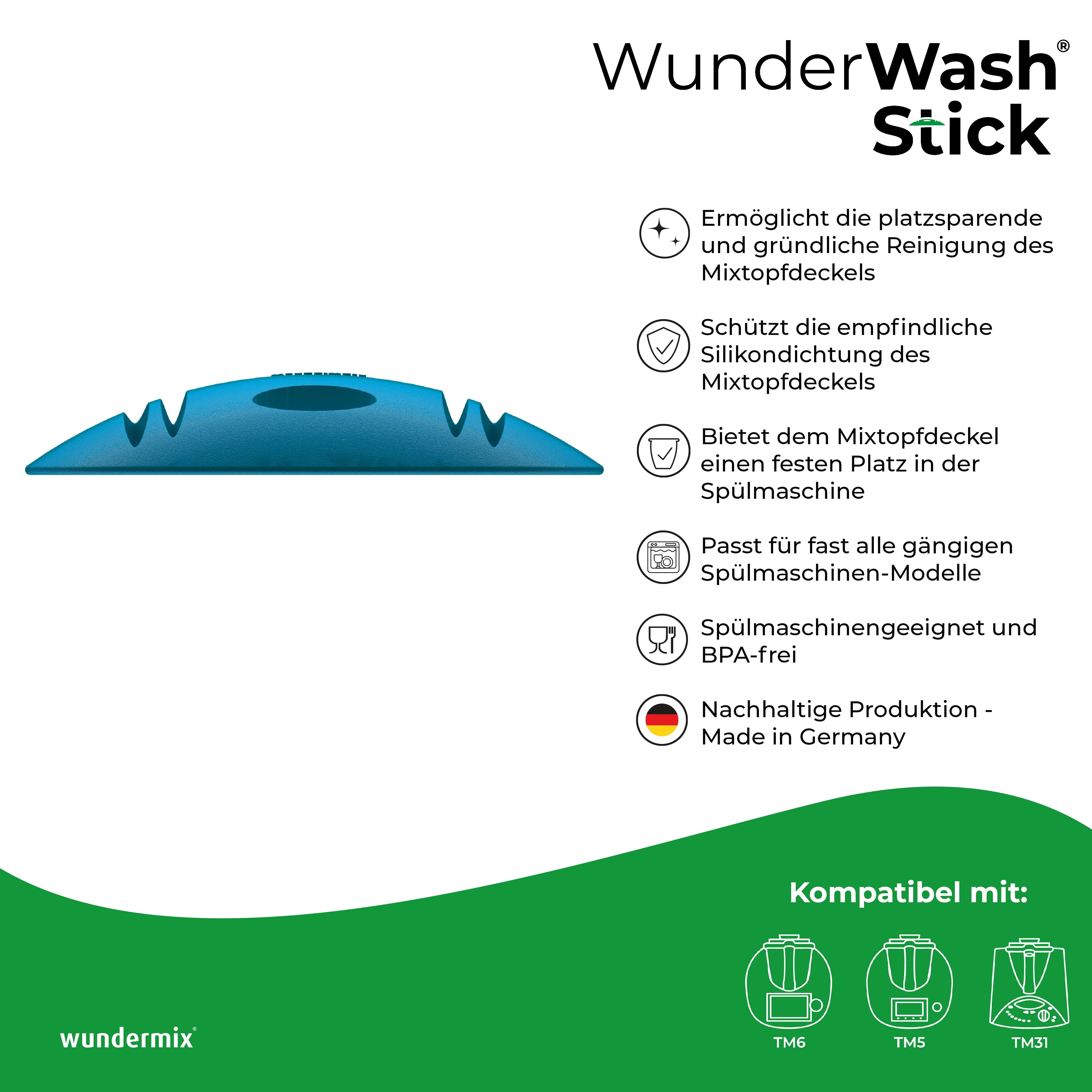 WunderWash® Stick | Spülmaschinen-Deckelhalter für Mixtopfdeckel TM7, TM6, TM5