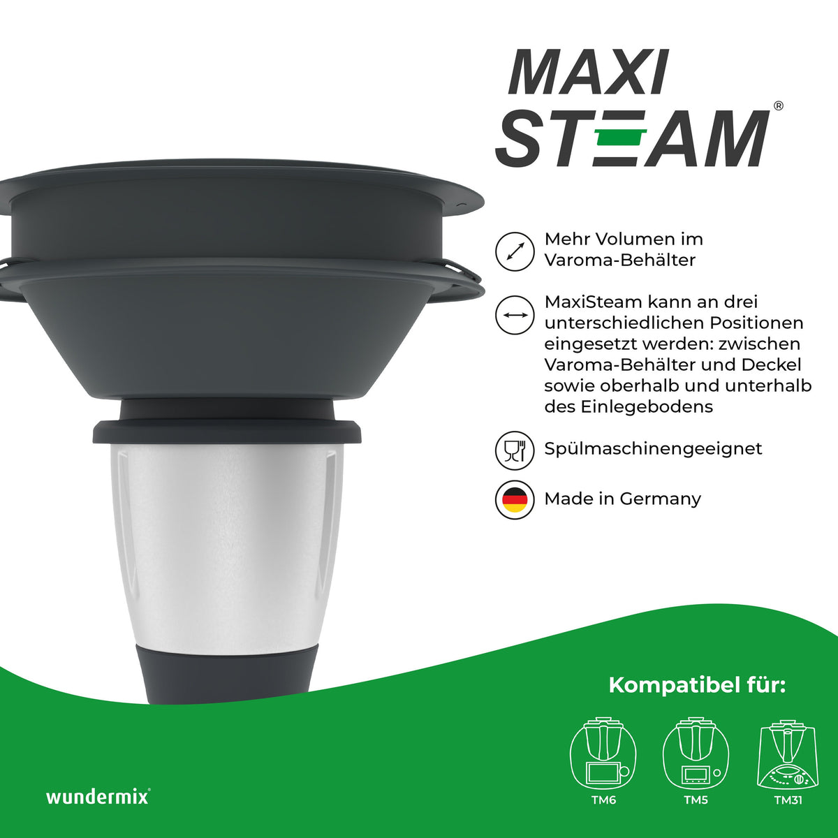MaxiSteam® | Varoma-Vergrößerung für TM6, TM5, TM31