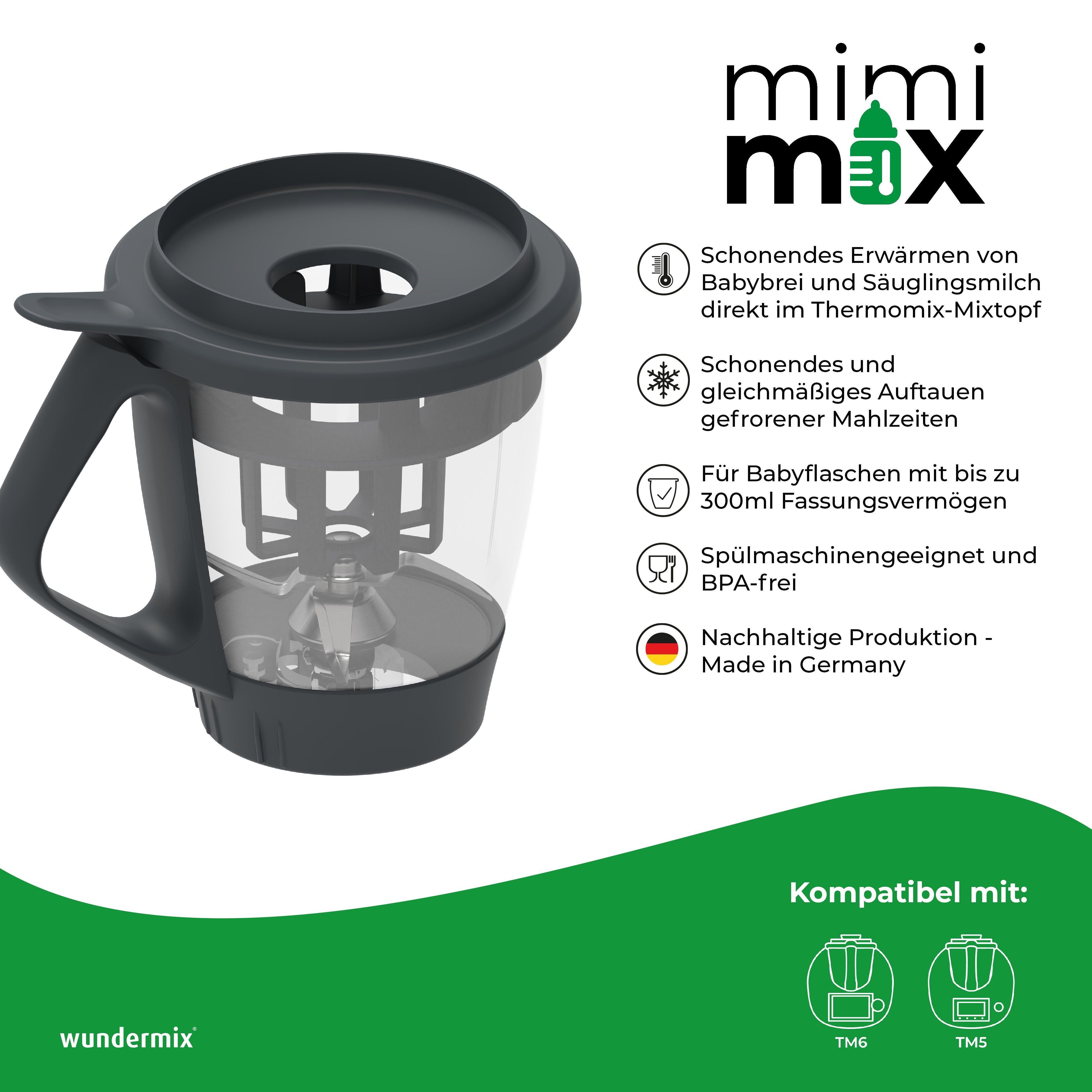 Mimimix® | Babyflaschenwärmer für Thermomix TM7, TM6, TM5