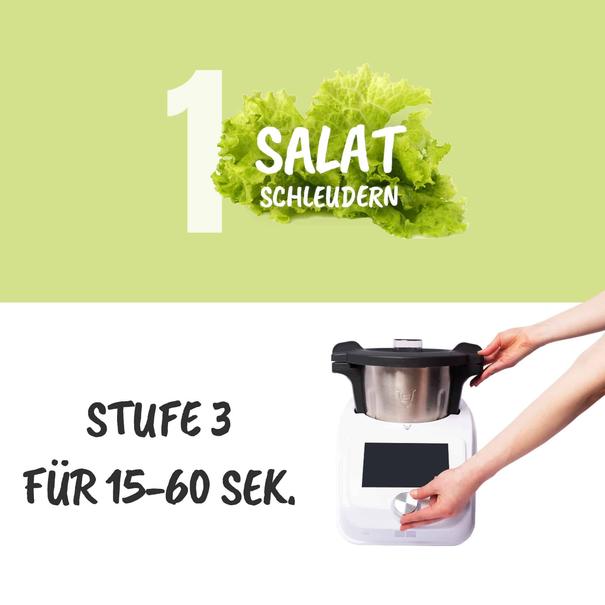 Salatschleuder-Aufsatz von MixFino® für Monsieur Cuisine Connect, Trend und Smart