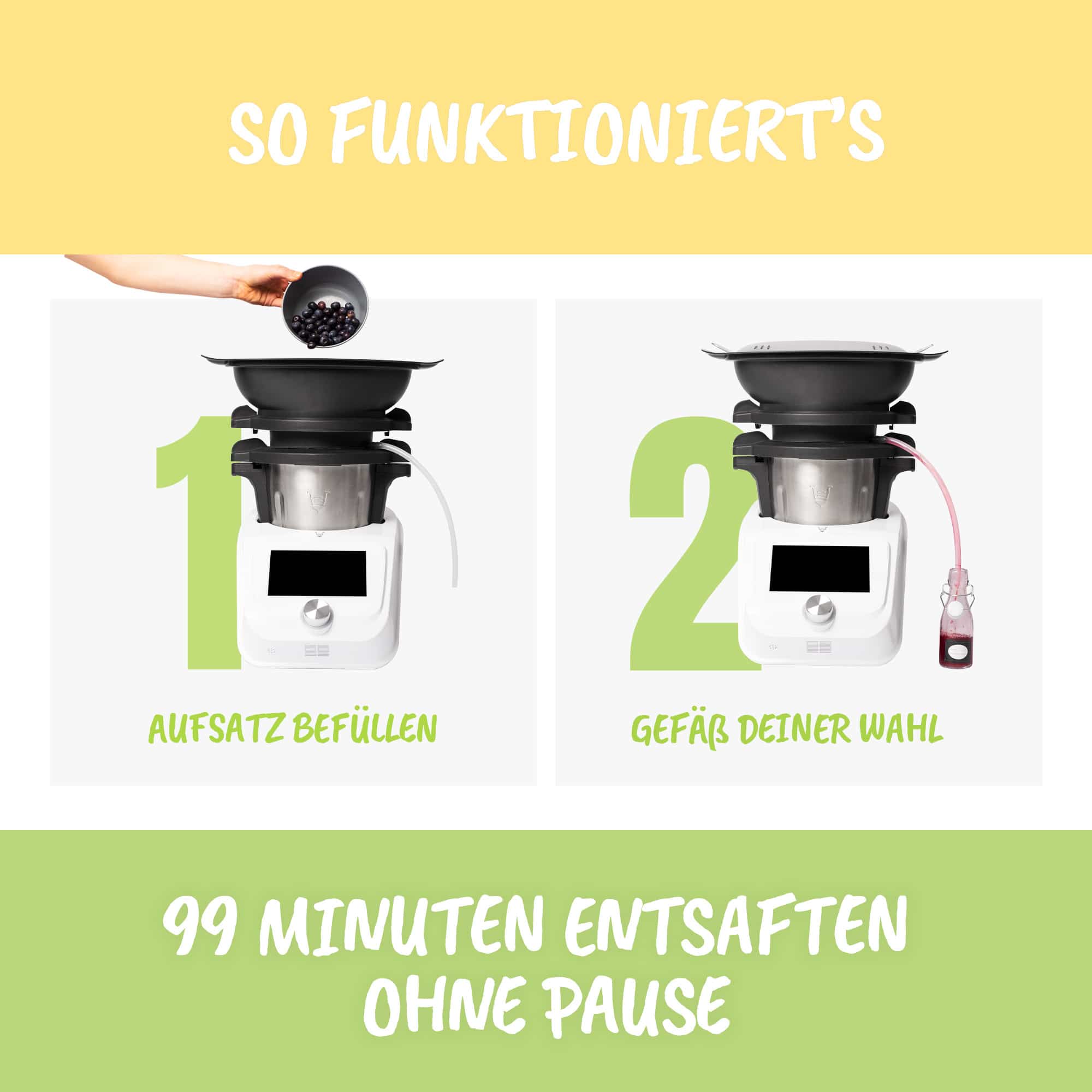 MixFino® | Dampfentsafter-Aufsatz für Monsieur Cuisine Smart, Trend, Connect