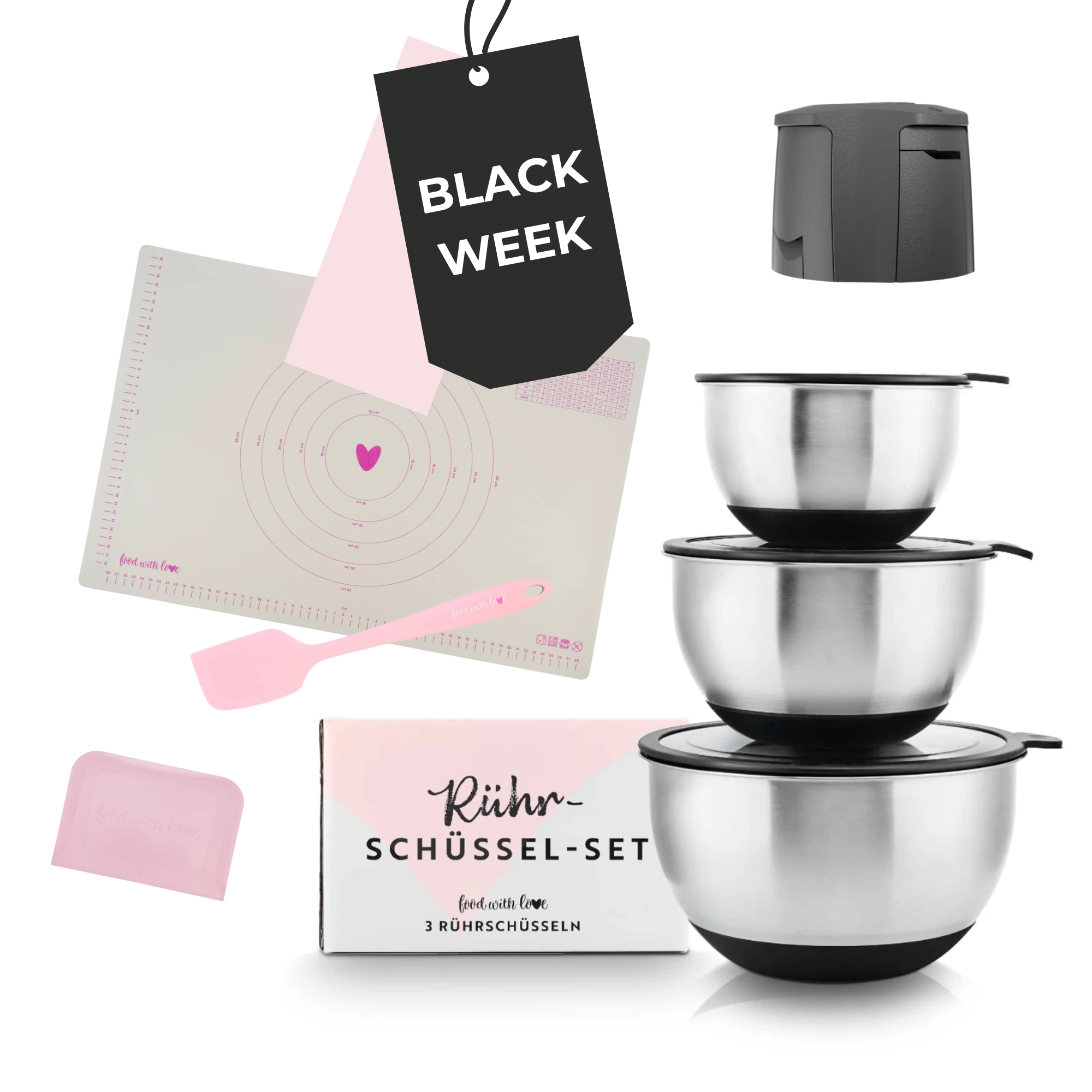 Back- & Teigset | Rührschüssel 3er-Set + TeigBuddy & Zubehör