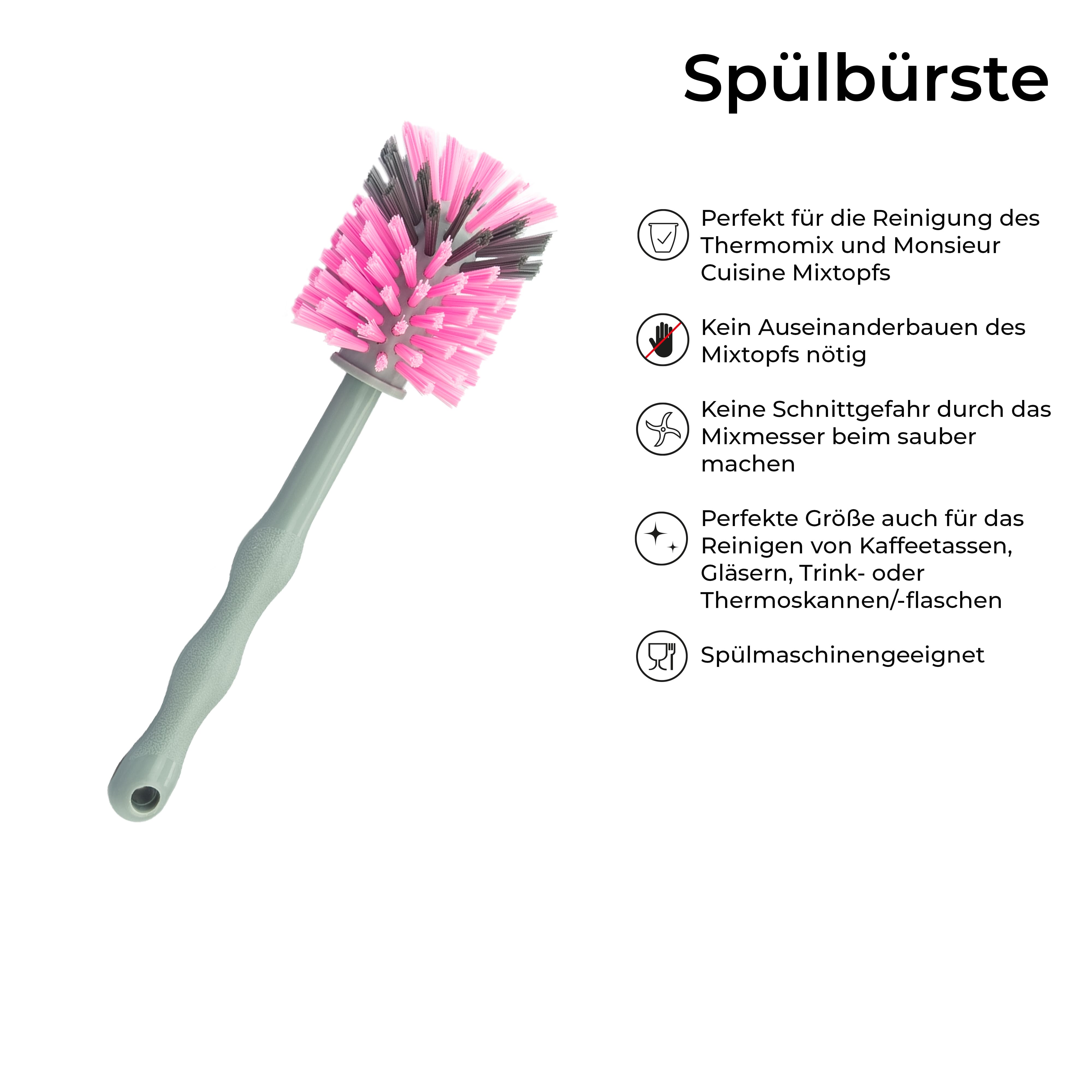 Spülbürsten 2er-Set (Grau & Rosa)