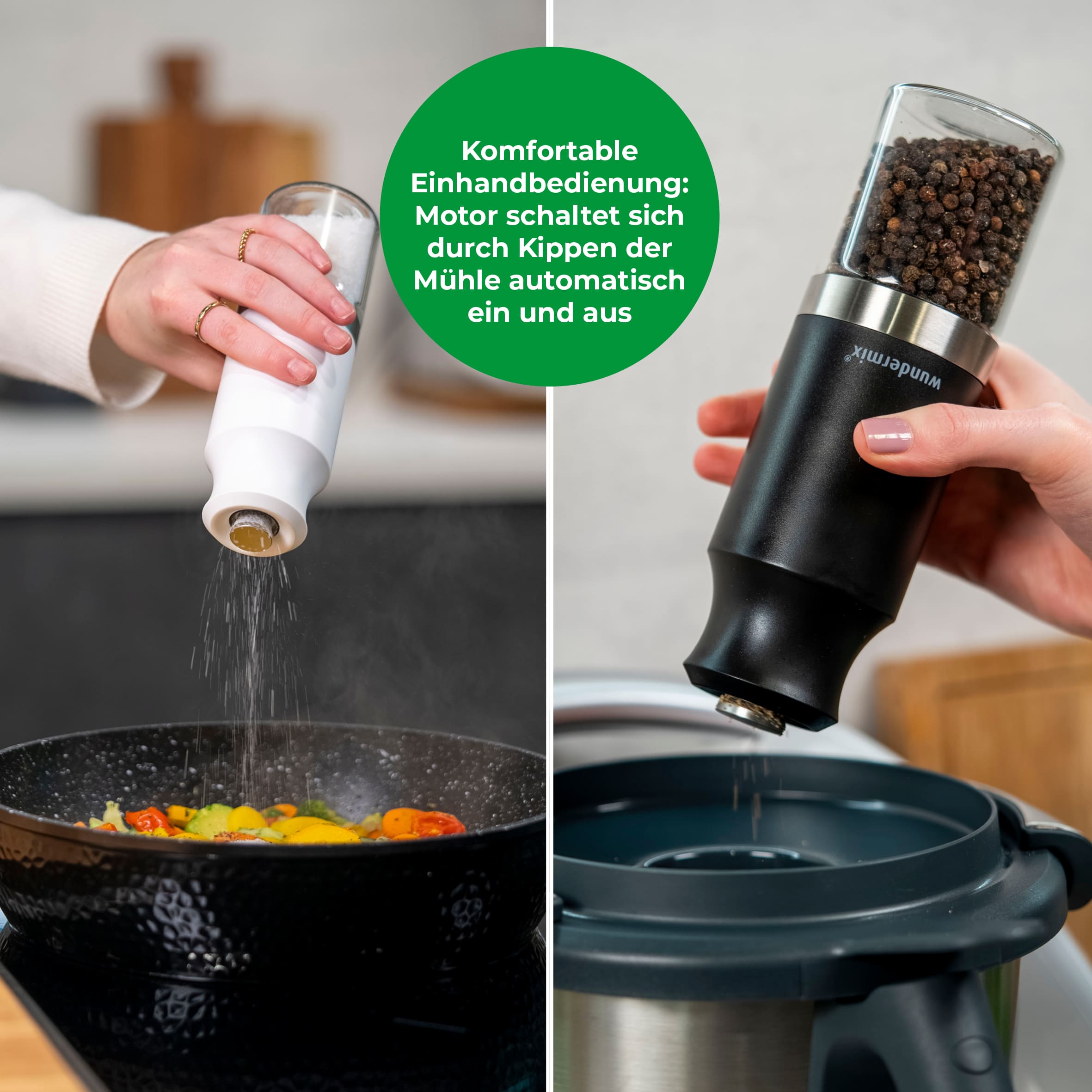 WunderSpicer® | Elektrische Salz- oder Pfeffermühle mit Keramik-Mahlwerk