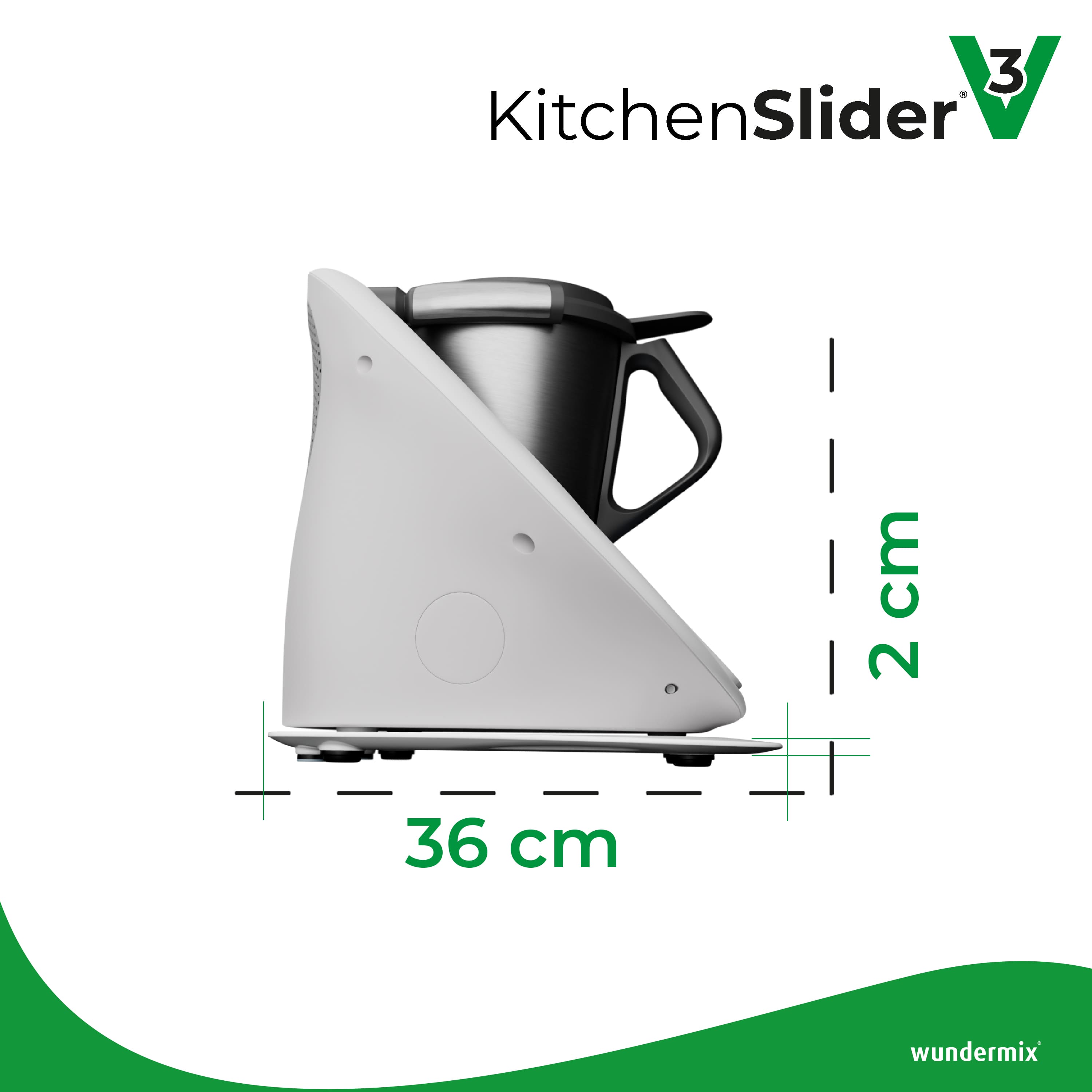 KitchenSlider® M | V3 | Premium-Gleitbrett für Thermomix TM6, TM5