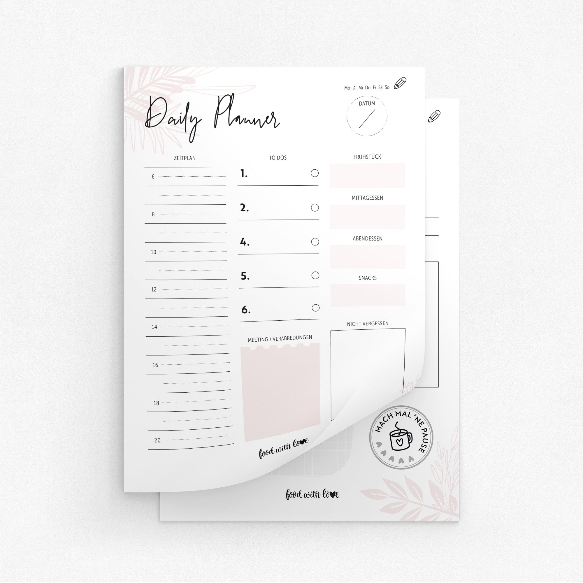 Daily Planner «food with love» | DIN A5 | 50 Blatt