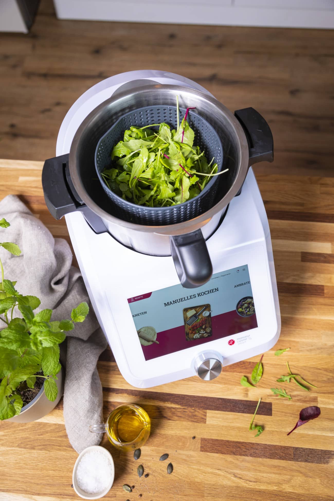 Salatschleuder-Aufsatz von MixFino® für Monsieur Cuisine Connect, Trend und Smart