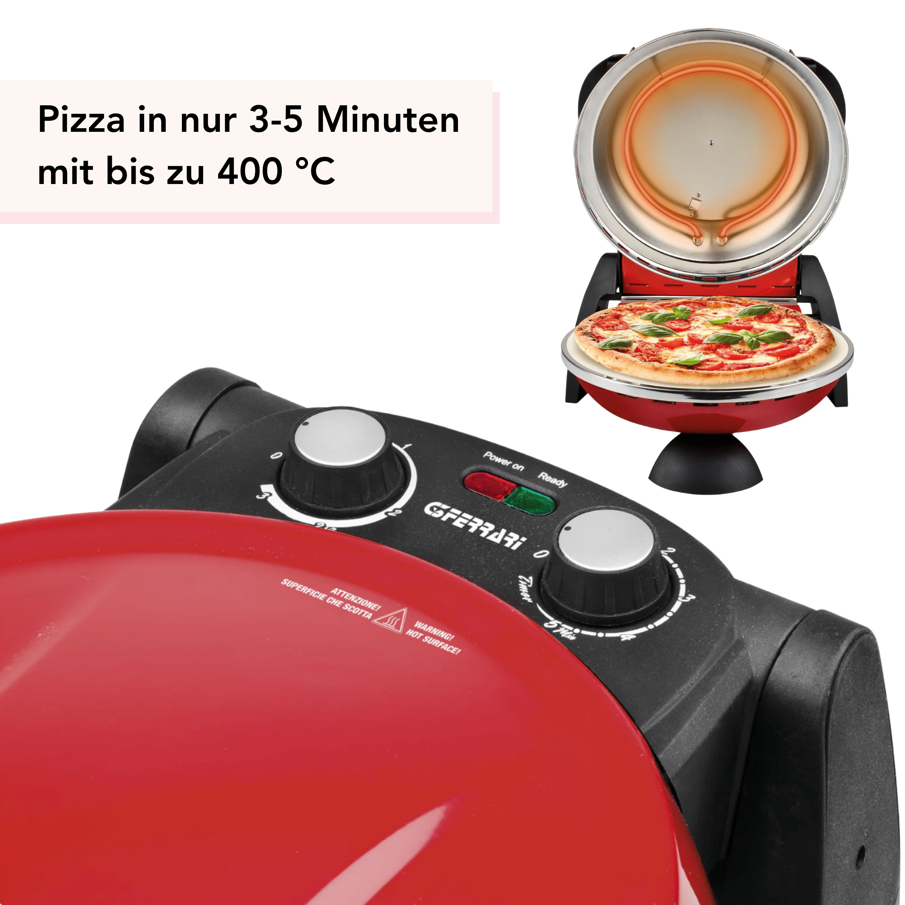 Pizza Set „Amore“ | Pizzaofen + Wiegemesser + Backmischung