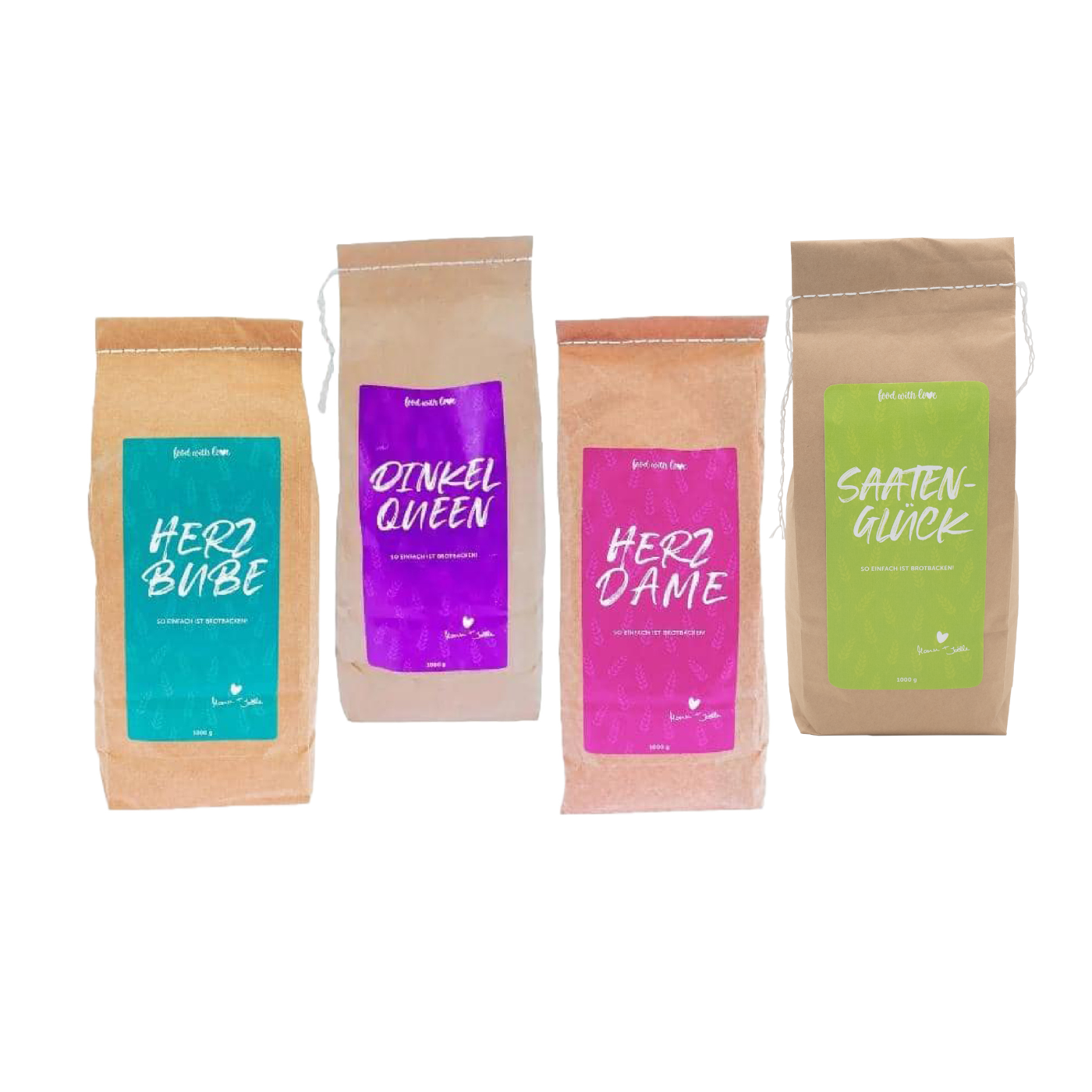 Brotbackmischung | Dinkelbrot, Weizenmischbrot, Weißbrot, Körnerbrot | 4x 1000g