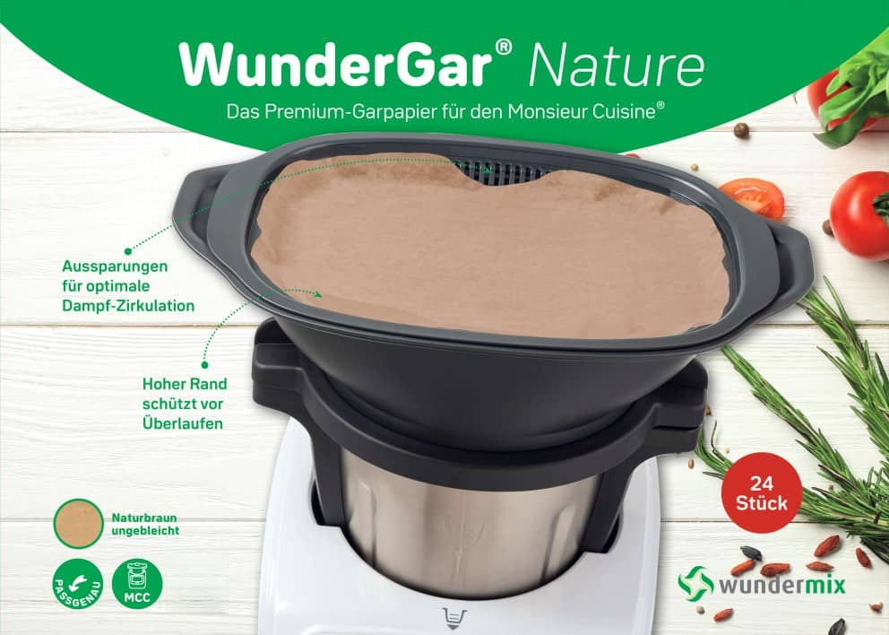 WunderGar® | Dampfgarpapier für Monsieur Cuisine smart, trend, connect, éditon plus