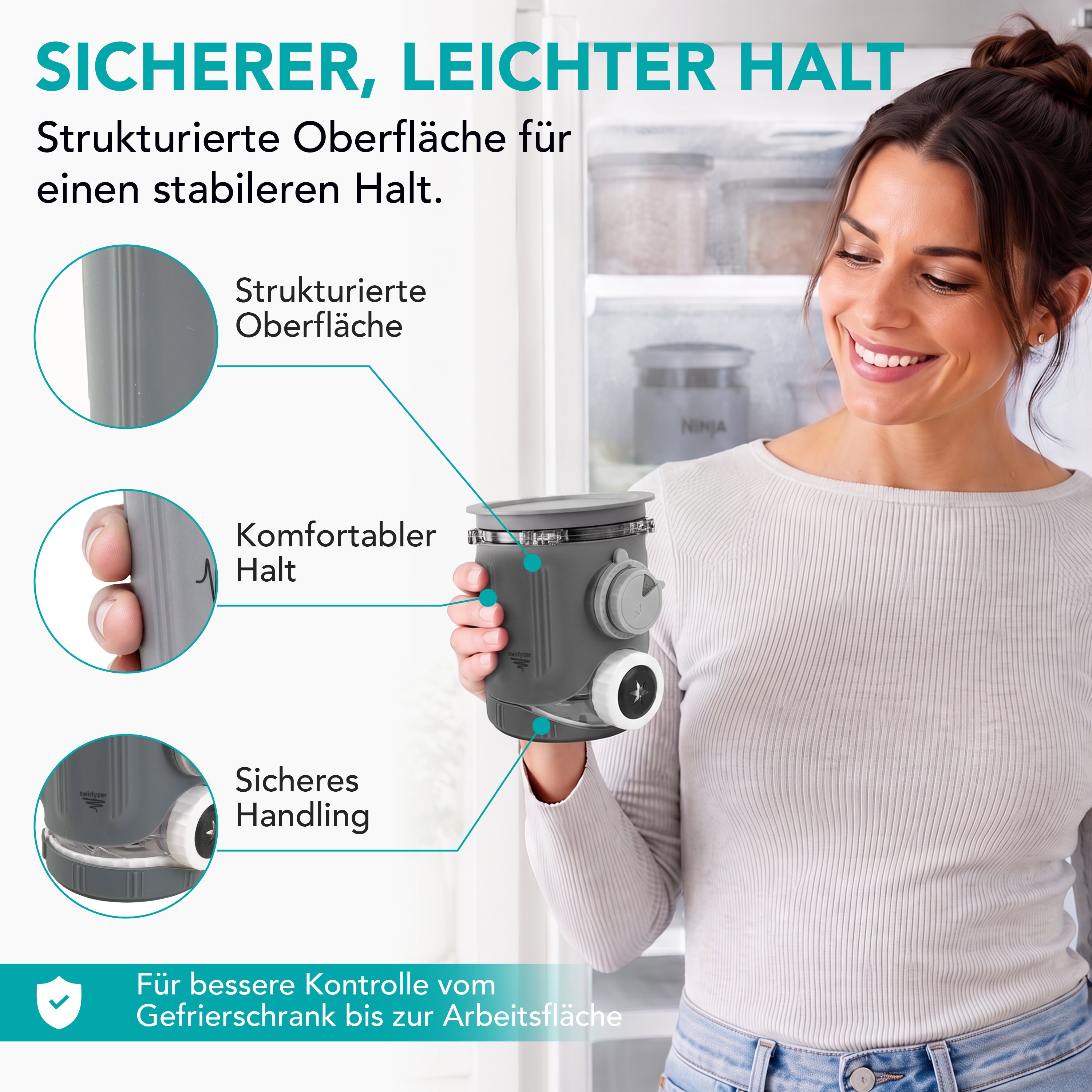 Swirlyzer | Silikon-Schutzhülle für Ninja Creami Scoop & Swirl Eisbehälter