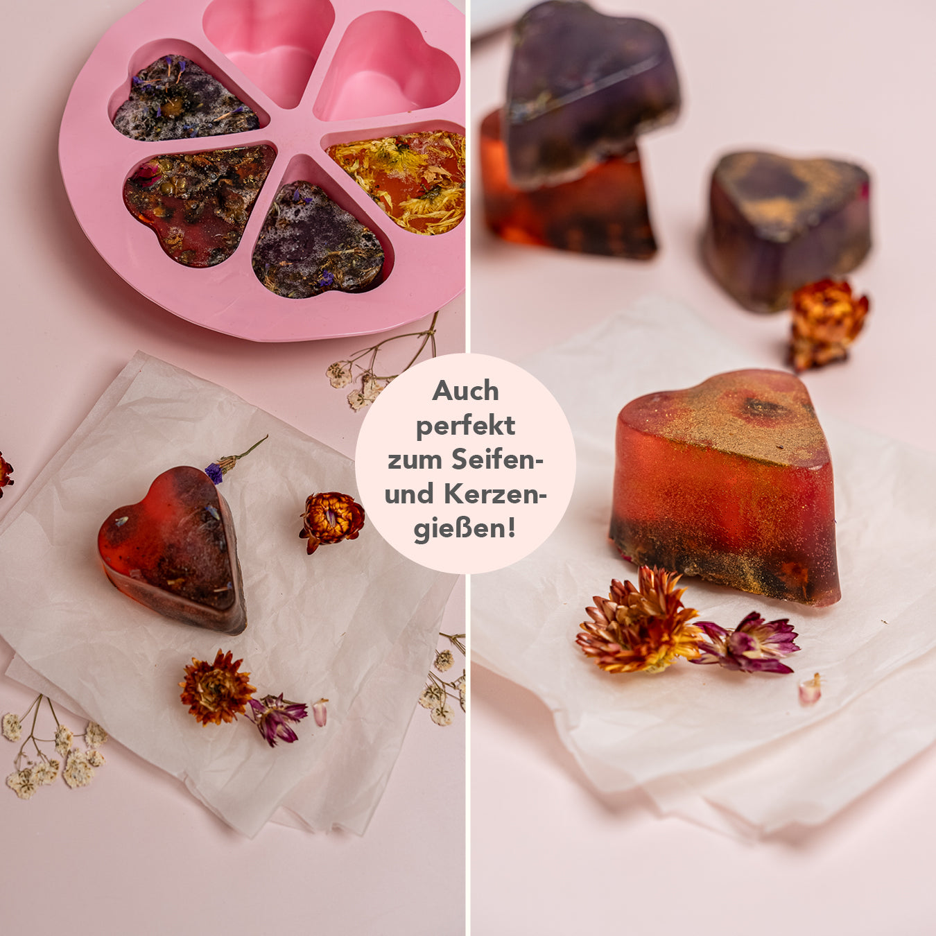 Silikon-Muffinform rosa Herzen - ideal für Varoma und Dampfgaraufsatz Monsieur Cuisine