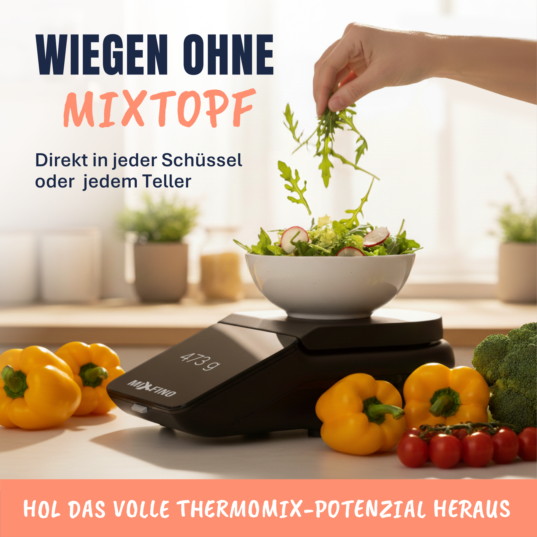 WiegeBase von MixFino® | Wiege-Aufsatz & Schutz für Thermomix TM7