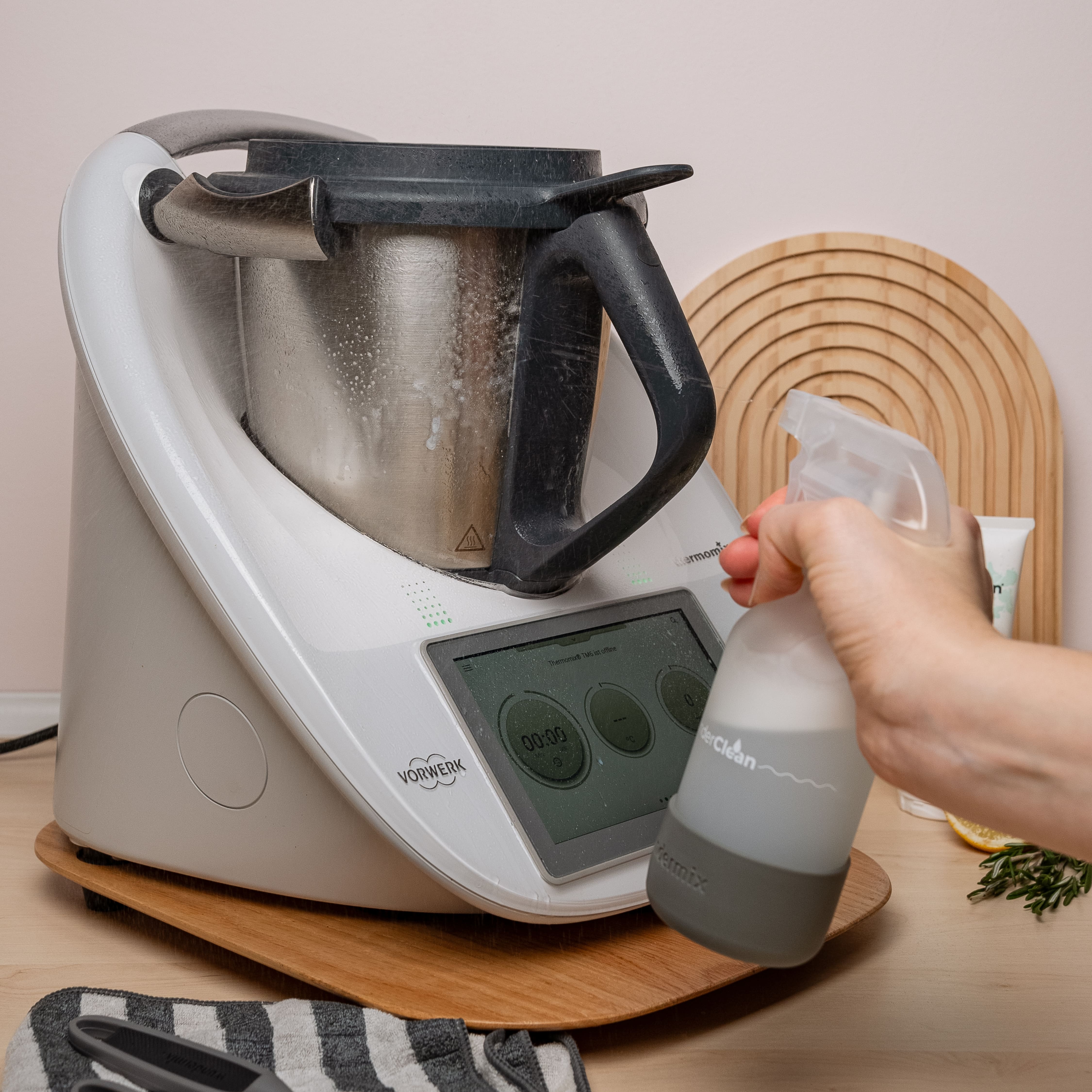 WunderClean Sprühflasche | 240 ml Glasflasche mit Silikon-Bruchschutz für WunderClean Reiniger