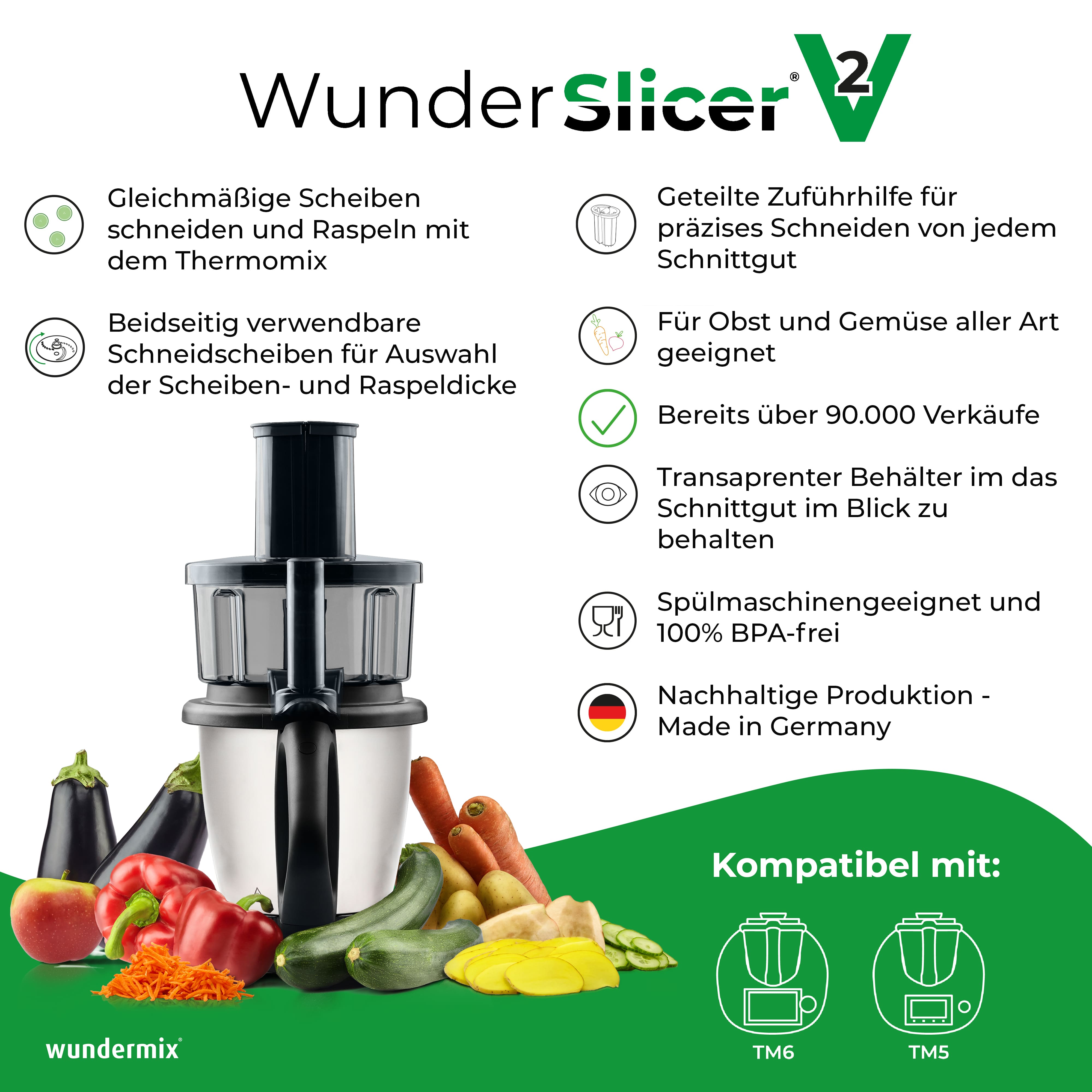 WunderSlicer® V2 & WunderZoodler® Sparset für Thermomix TM6, TM5