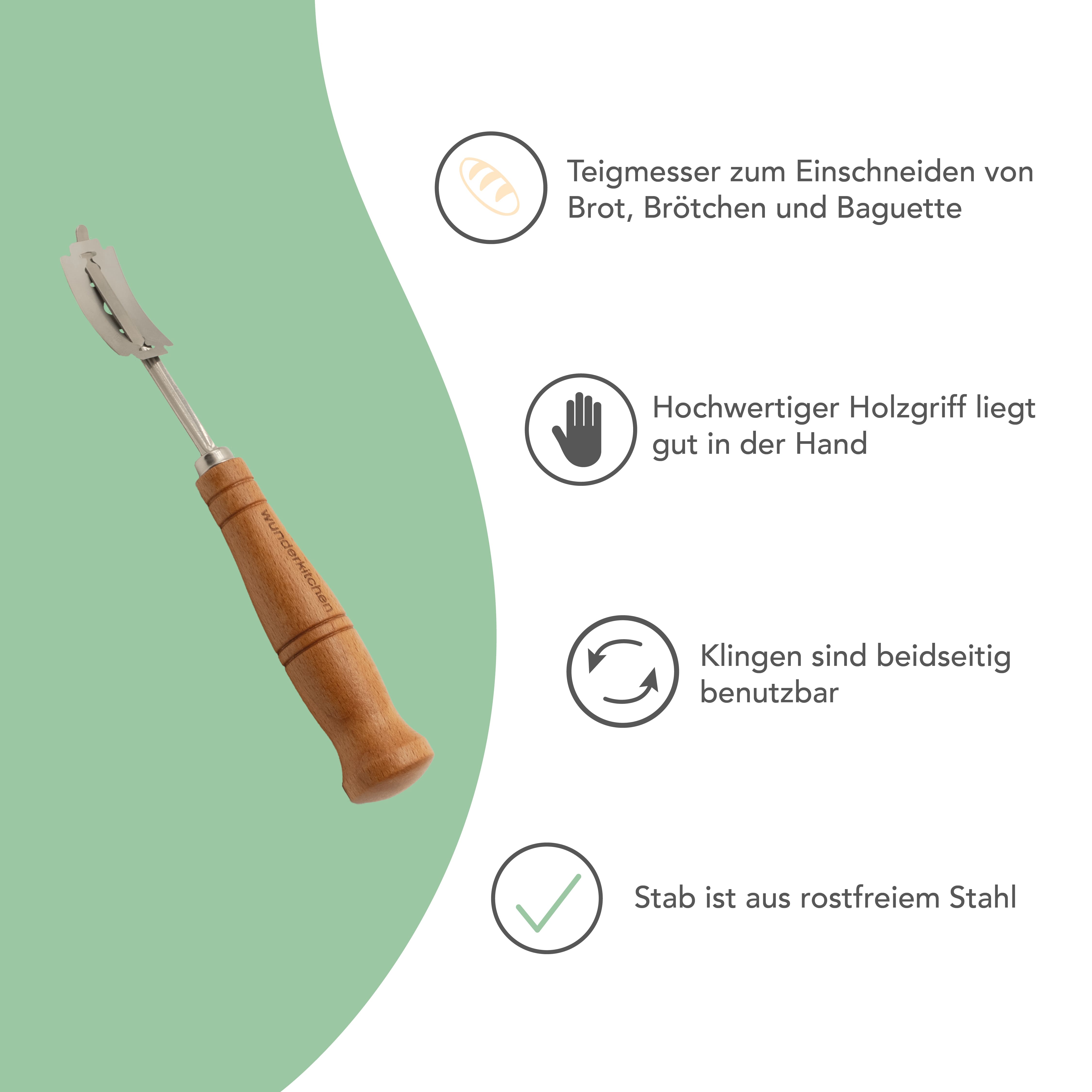 WunderStyler® Classic | Bäckermesser mit Holzgriff