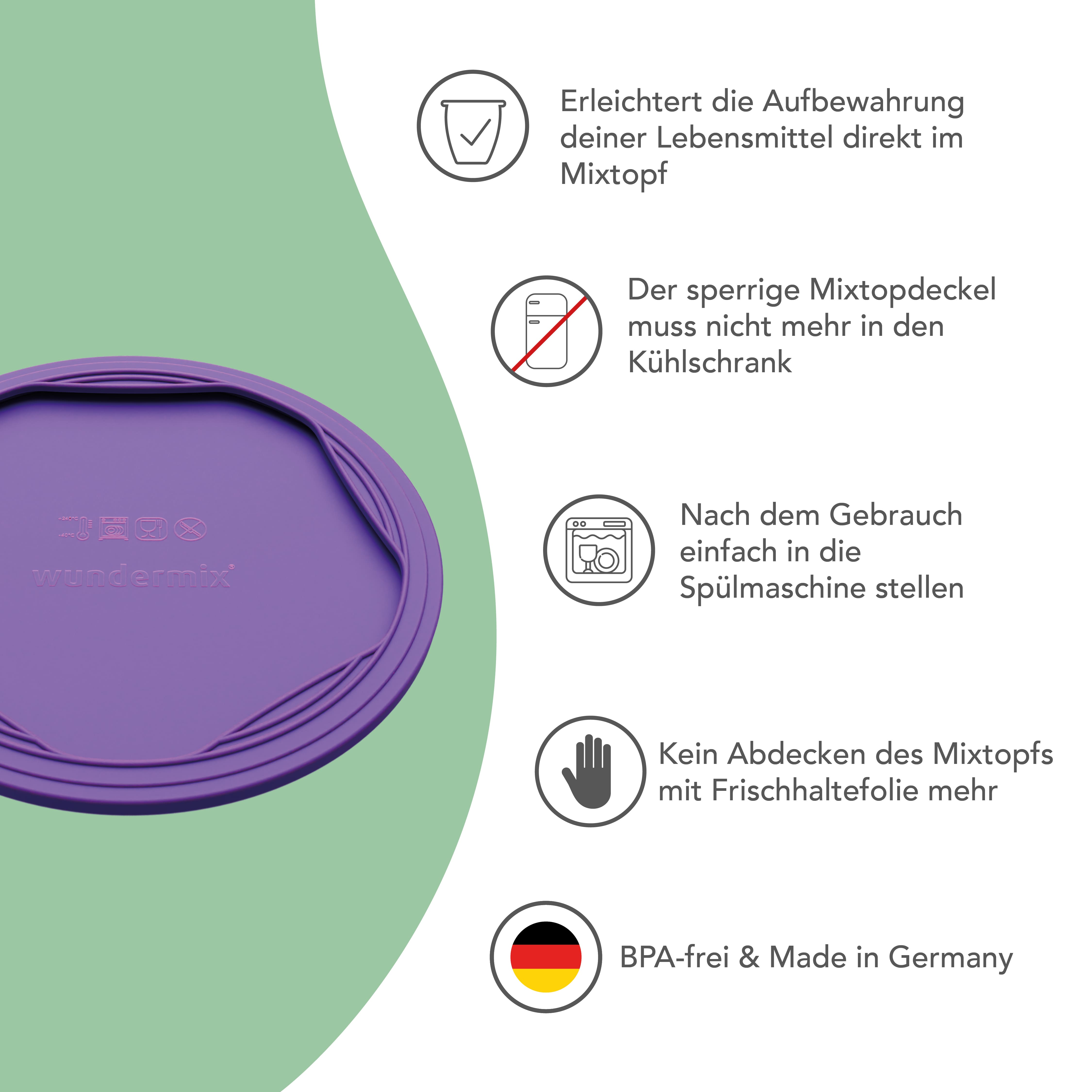 WunderLid® | Silikondeckel für Thermomix-Mixtopf TM7, TM6, TM5, TM31
