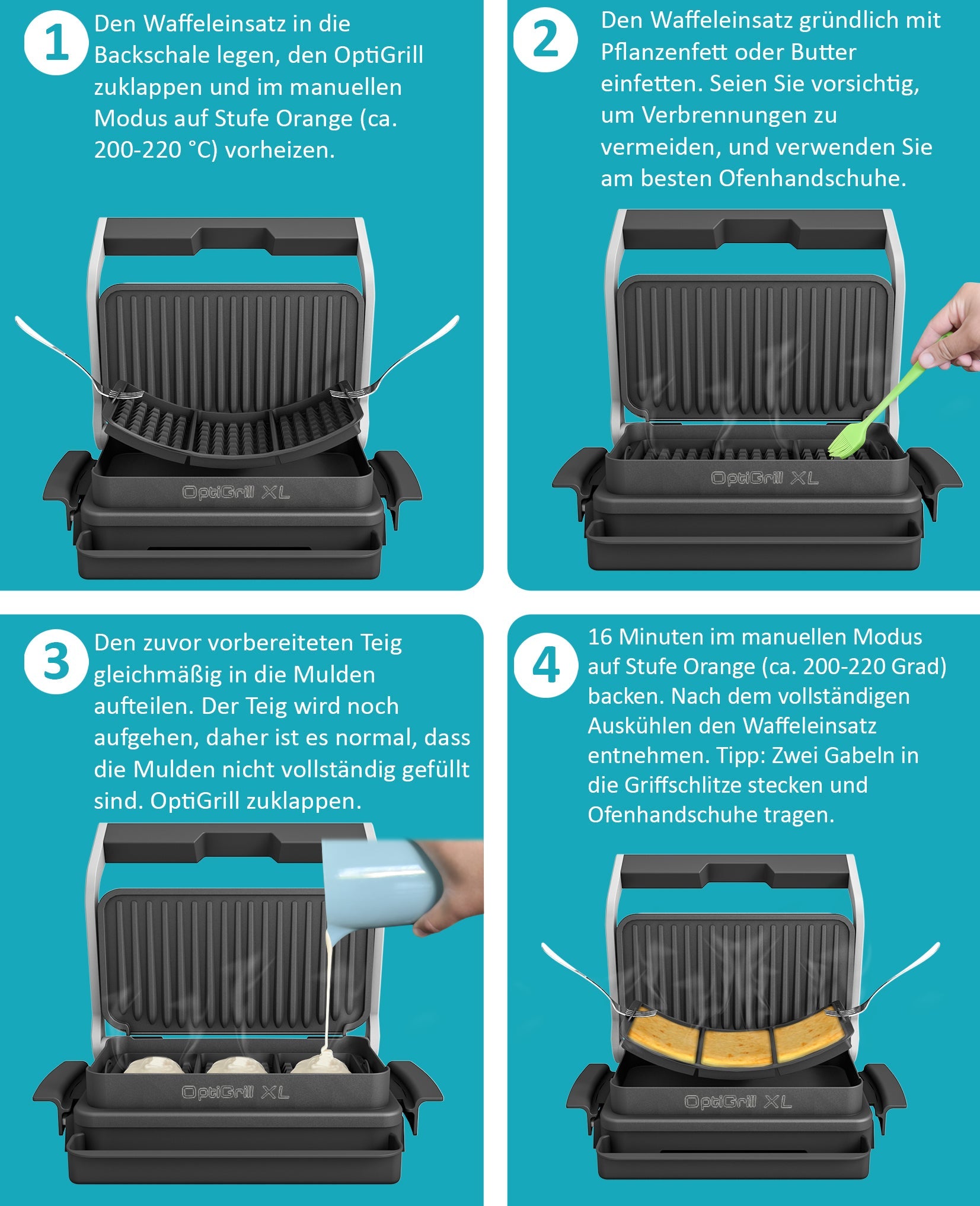 ZauberFry - Waffeleinsatz für OptiGrill XL