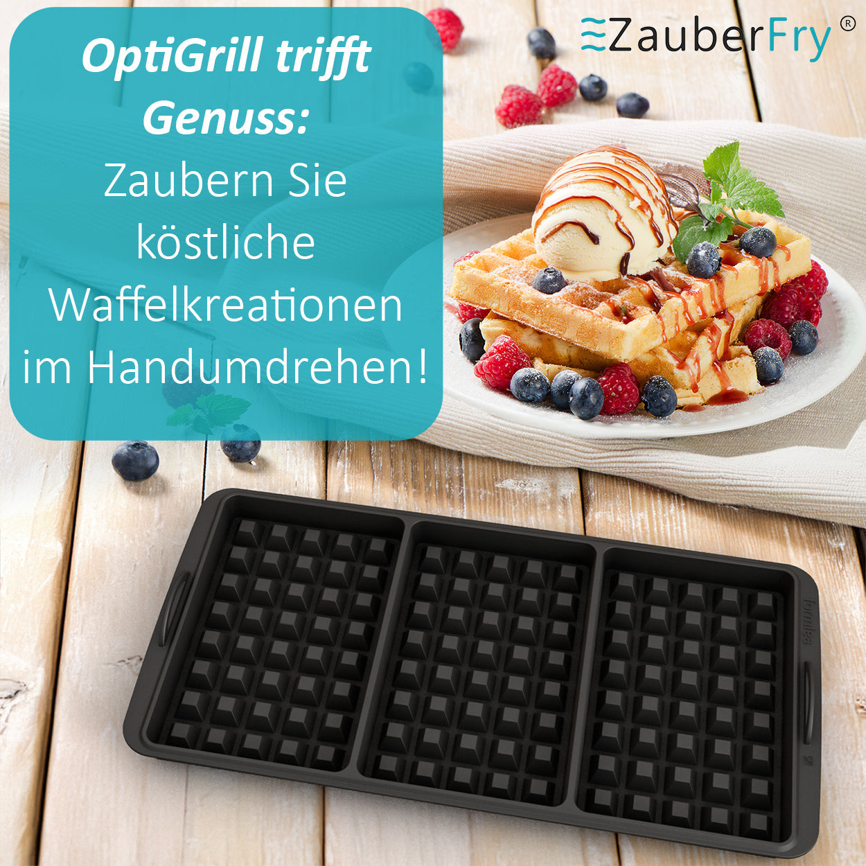 ZauberFry - Waffeleinsatz für OptiGrill XL