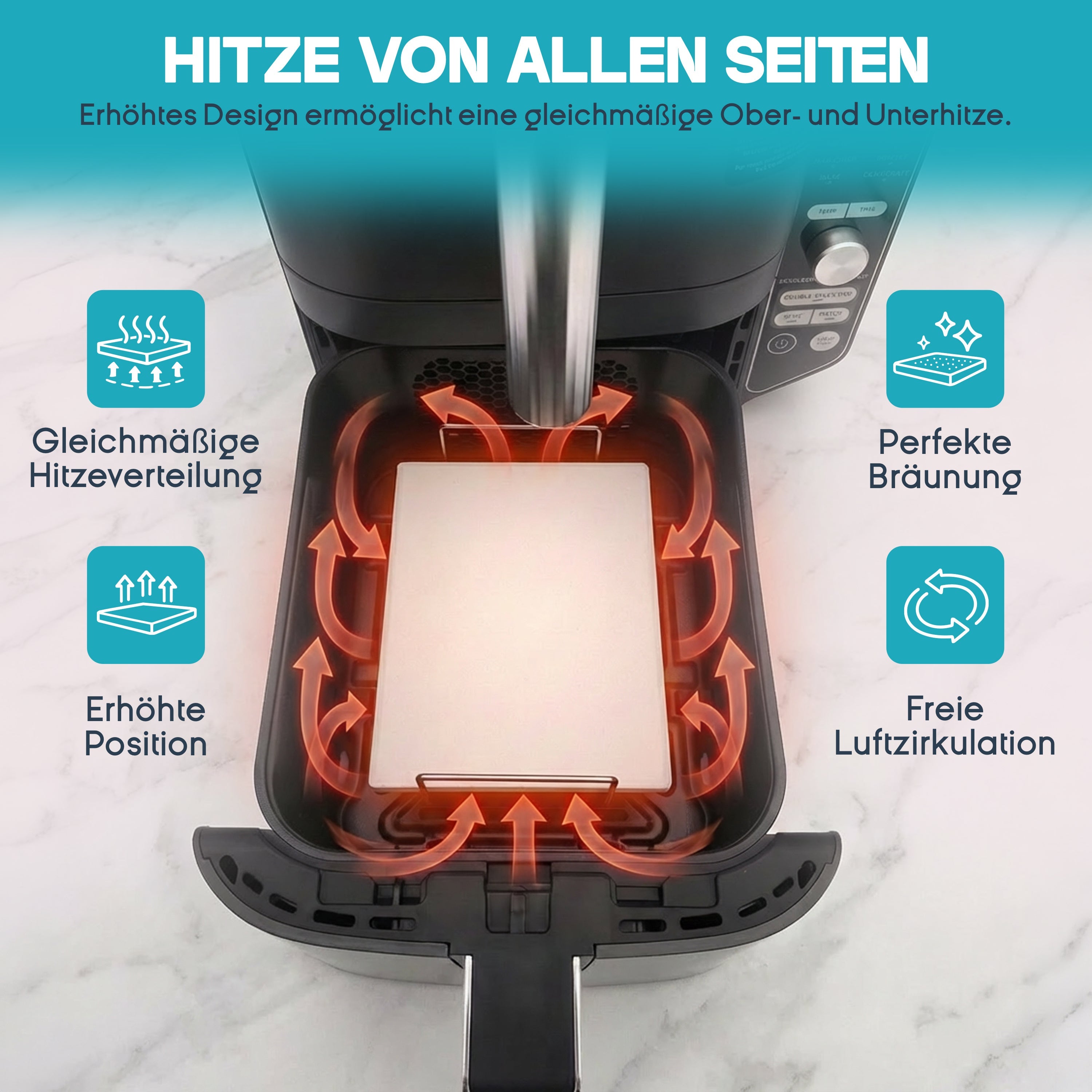 WunderFry | Airfryer Pizzastein mit Edelstahlrahmen
