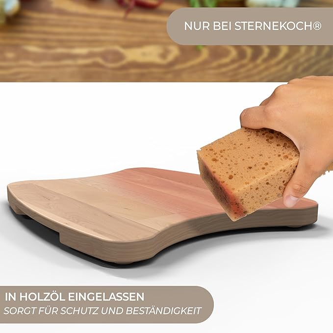 STERNEKOCH Gleitbrett aus Buchenholz für Monsieur Cuisine Smart, Trend, Connect