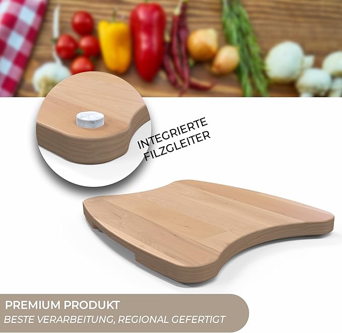 STERNEKOCH Gleitbrett aus Buchenholz für Monsieur Cuisine Smart, Trend, Connect