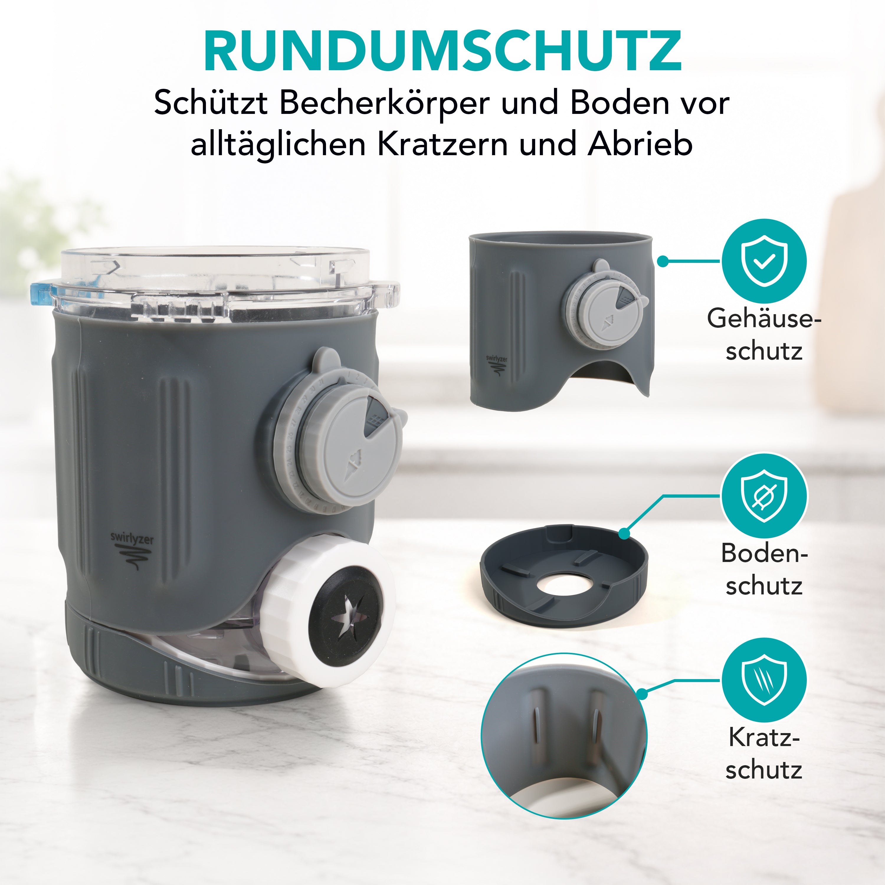 Swirlyzer | Silikon-Schutzhülle für Ninja Creami Scoop & Swirl Eisbehälter
