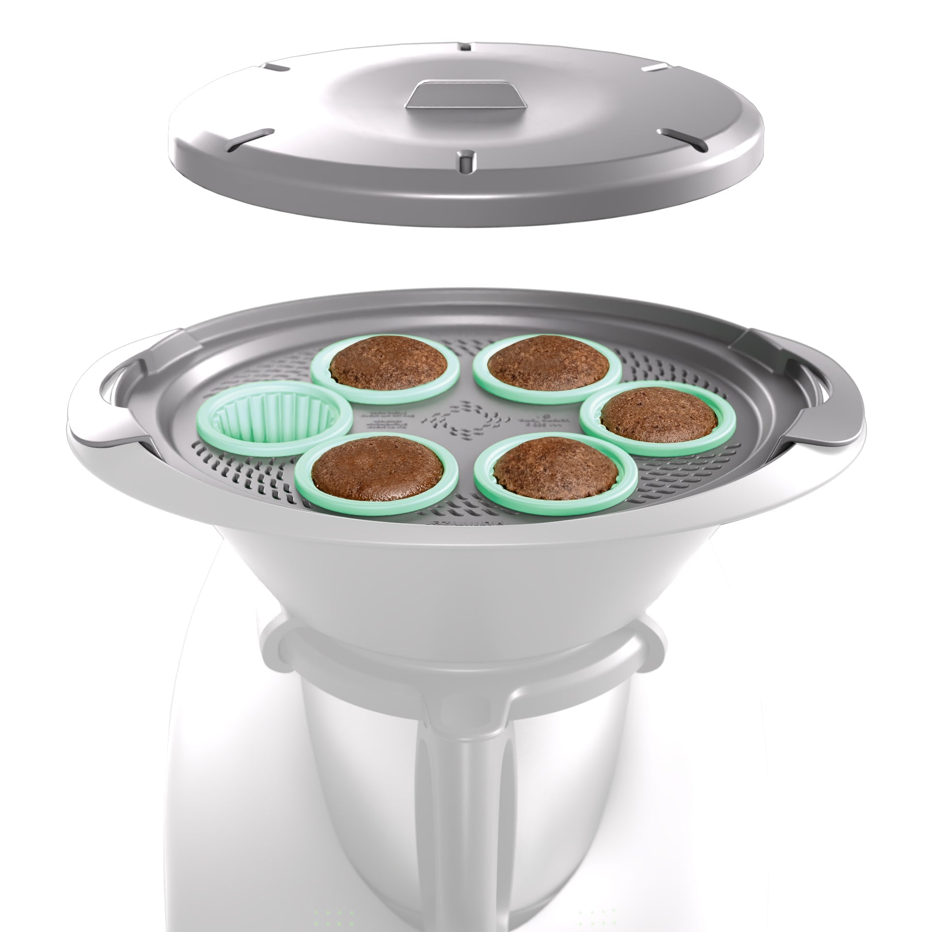 Muffinizer® | inkl. 6 Silikonförmchen | Backform für Thermomix TM6, TM5, TM31