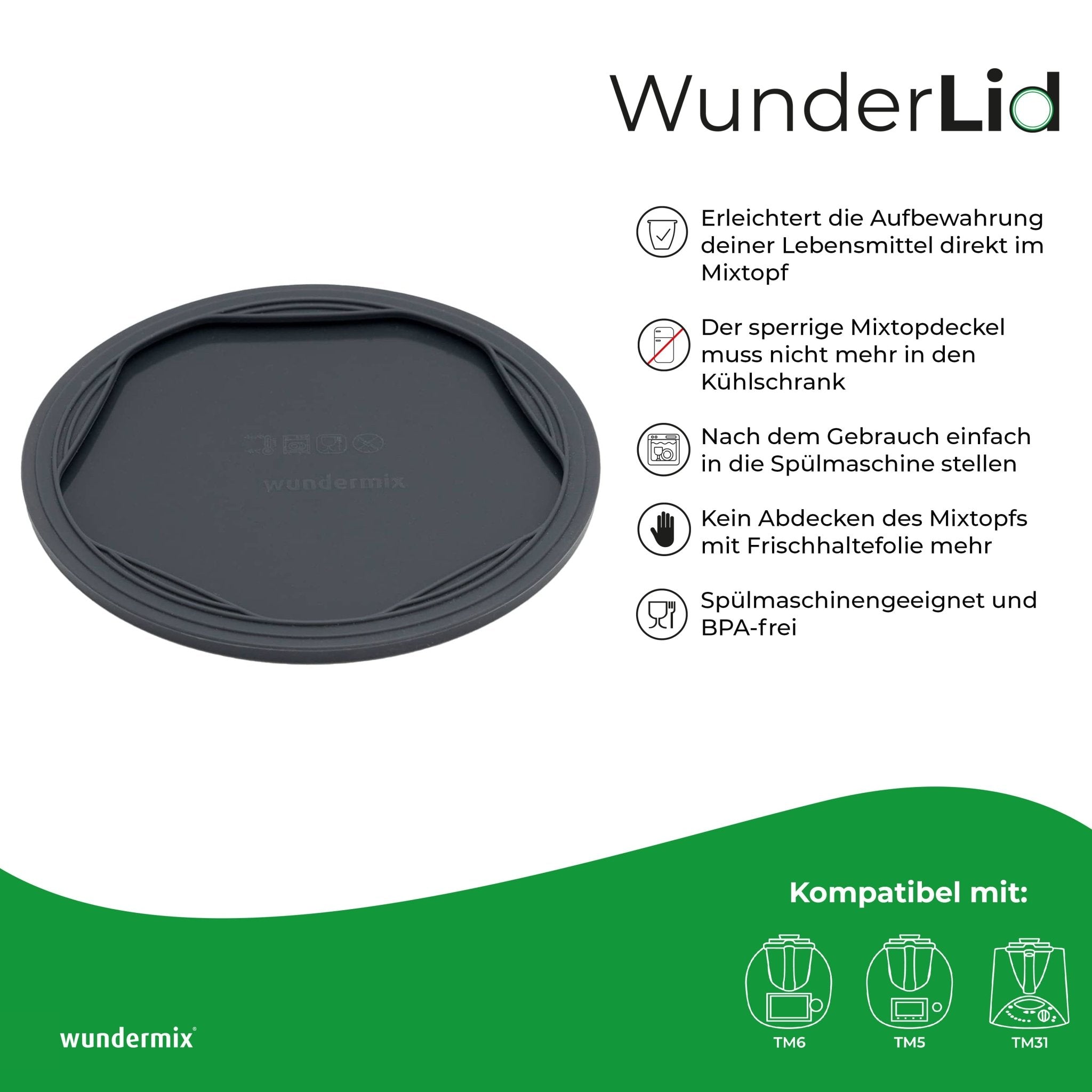 WunderLid® | Silikondeckel für Thermomix-Mixtopf  TM7, TM6, TM5, TM31
