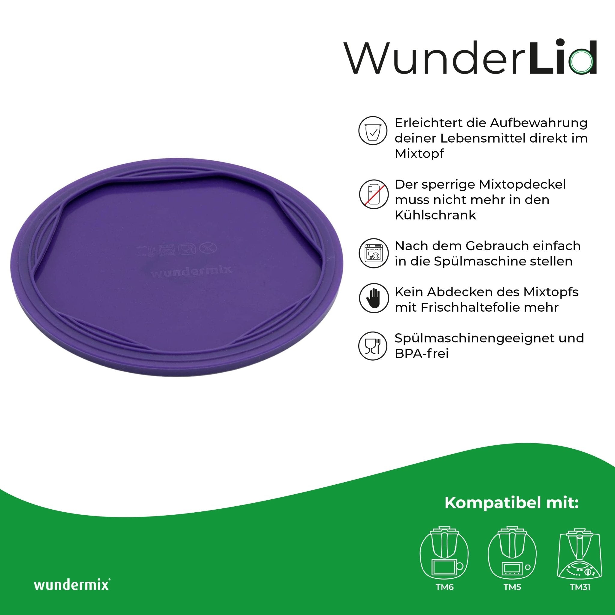 WunderLid® | Silikondeckel für Thermomix-Mixtopf  TM7, TM6, TM5, TM31